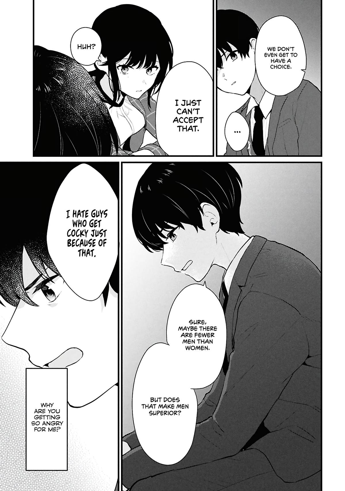 Danjo-hi 1:5 no Sekai demo Futsuu ni Ikirareru to Omotta?: Gekiomoi Kanjou na Kanojo-tachi ga Mujikaku Danshi ni Honrou Saretara Chapter 4 page 33 - 