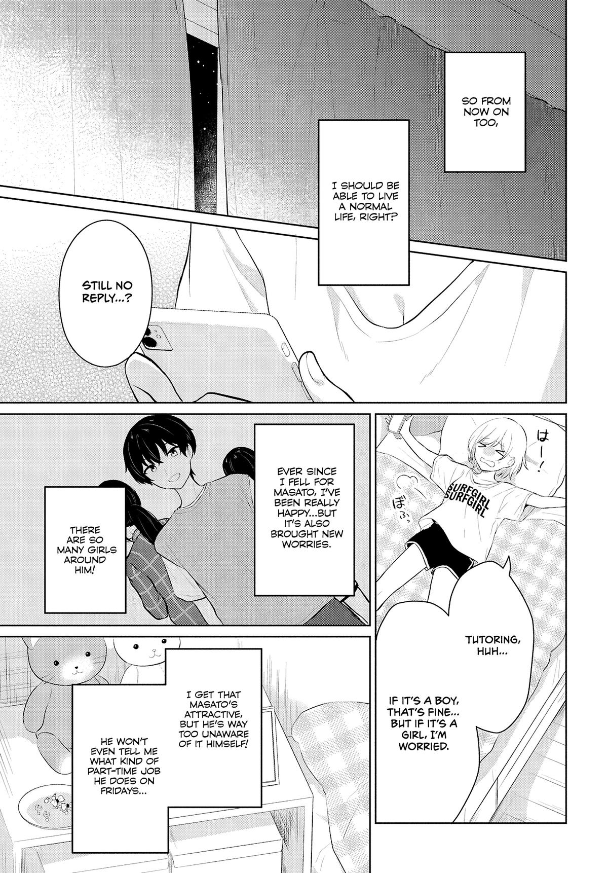 Danjo-hi 1:5 no Sekai demo Futsuu ni Ikirareru to Omotta?: Gekiomoi Kanjou na Kanojo-tachi ga Mujikaku Danshi ni Honrou Saretara Chapter 9 page 43 - 
