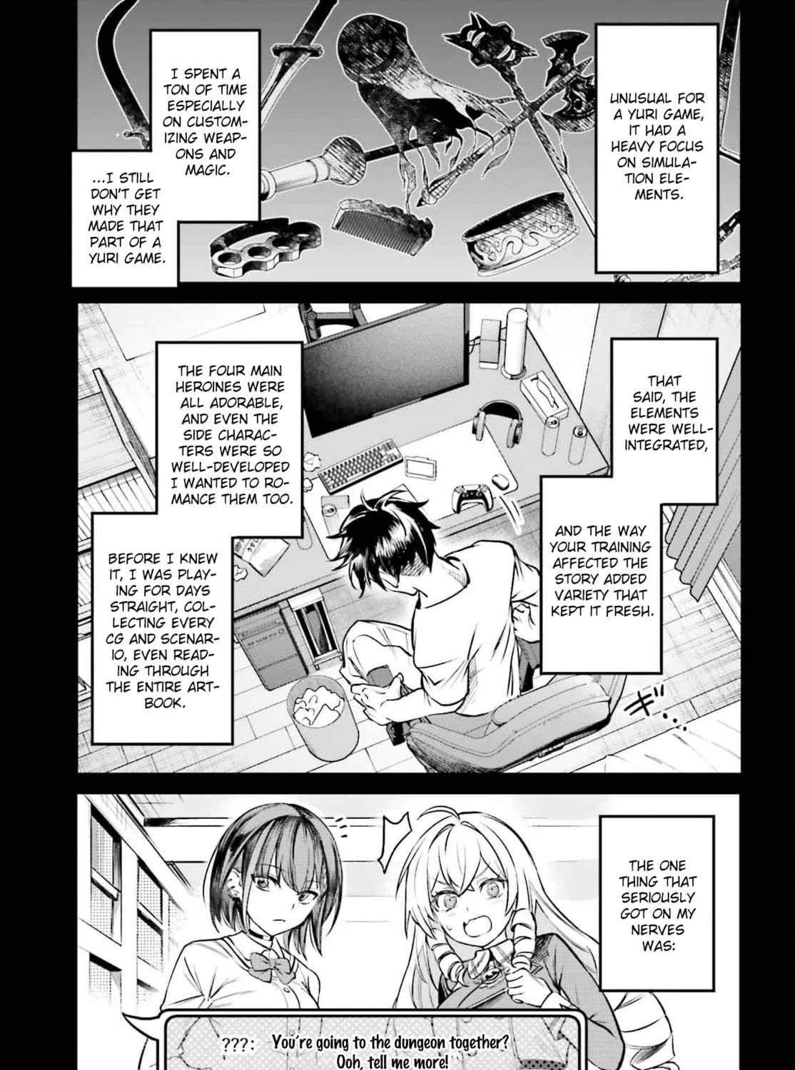 Danshi Kinsei Game Sekai de Ore ga Yaru Beki Yuiitsu no Koto: Yuri no Aida ni Hasamaru Otoko Toshite Tensei Shite Shimaimashita Chapter 1 page 21 - 