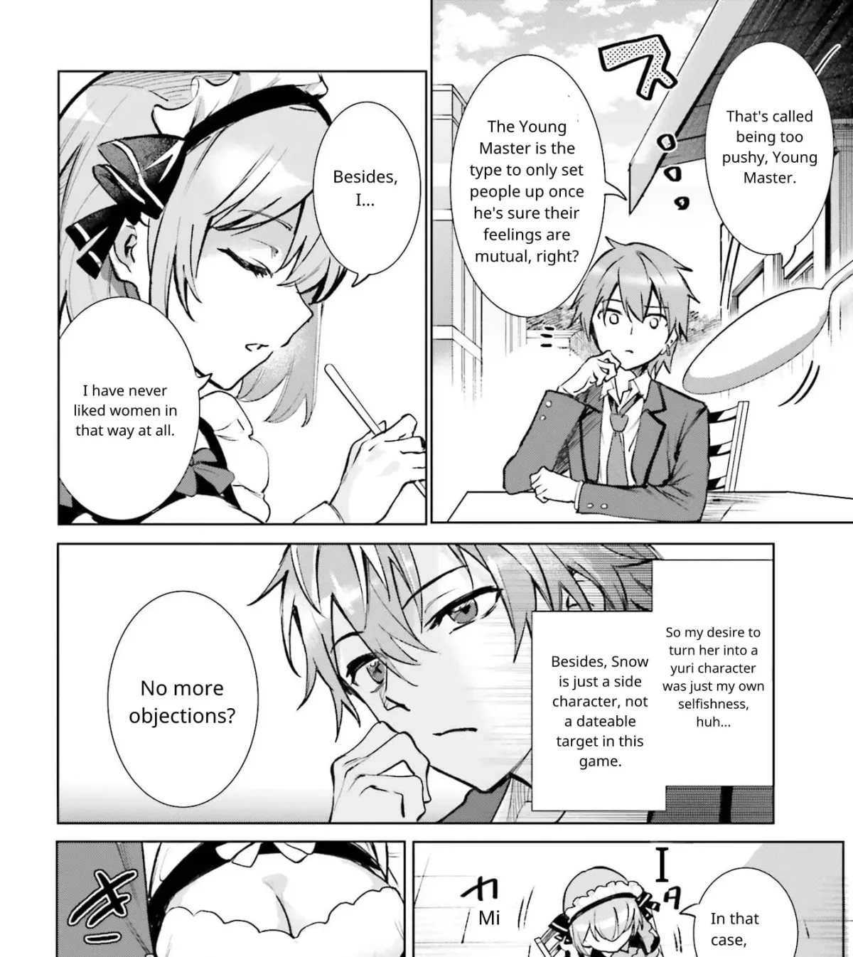 Danshi Kinsei Game Sekai de Ore ga Yaru Beki Yuiitsu no Koto: Yuri no Aida ni Hasamaru Otoko Toshite Tensei Shite Shimaimashita Chapter 14 page 12 - 