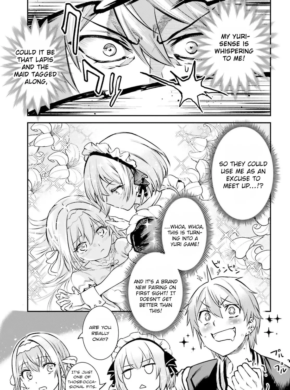 Danshi Kinsei Game Sekai de Ore ga Yaru Beki Yuiitsu no Koto: Yuri no Aida ni Hasamaru Otoko Toshite Tensei Shite Shimaimashita Chapter 2 page 69 - 