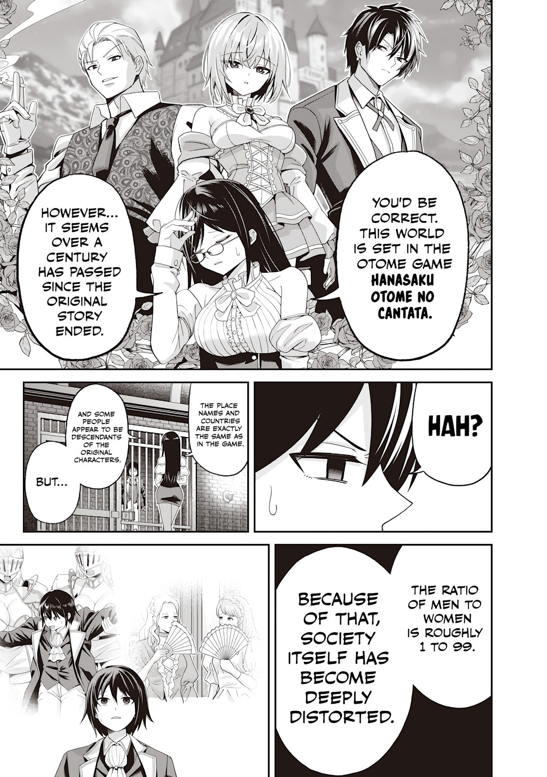 Dokushin Kizoku: Danjohi 1:99 Sekai no Akuyaku Reisoku Chapter 1 page 38 - 