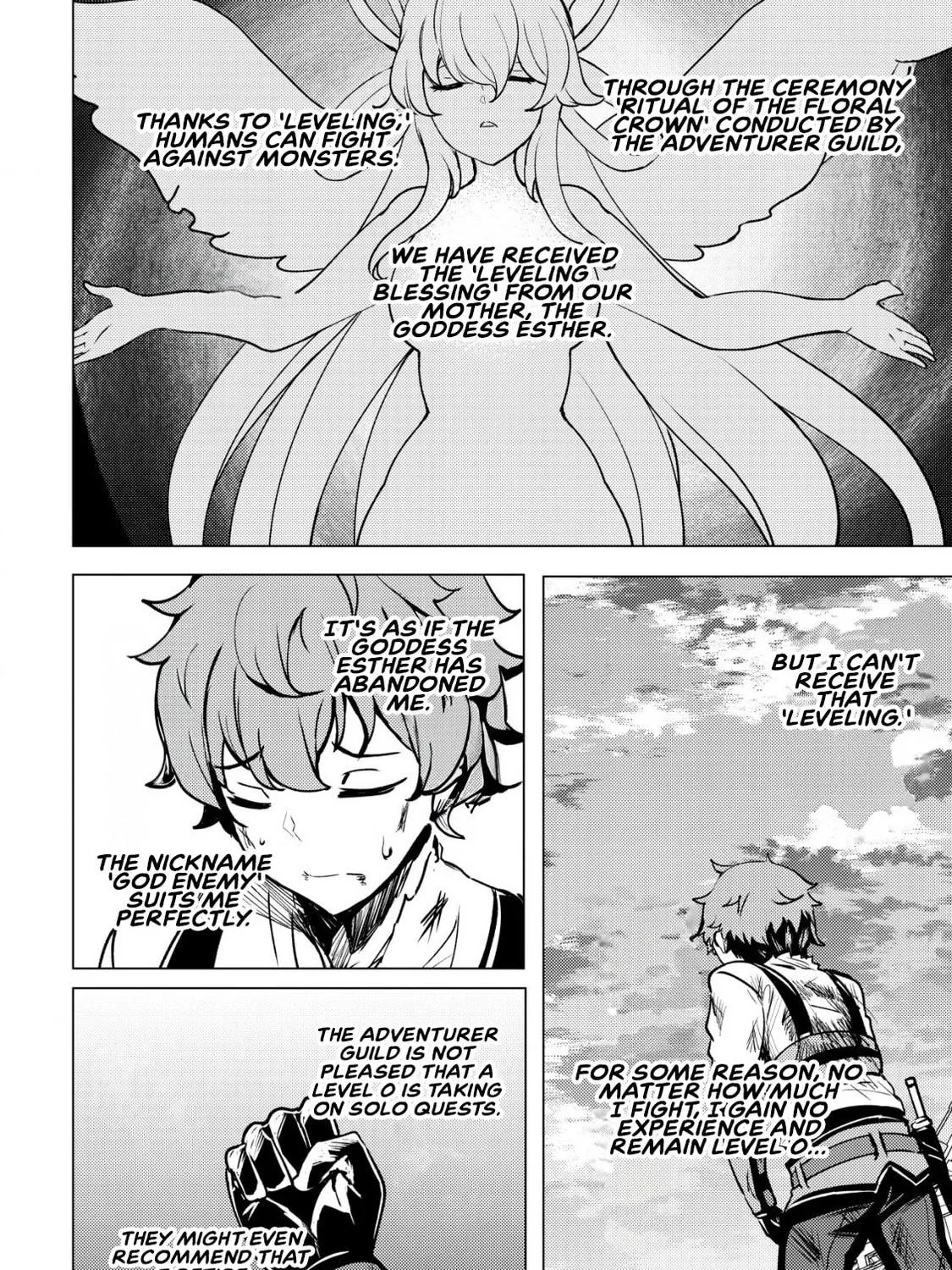 Dore dake Doryoku Shite mo Mannen Level 0 no Ore wa Tsuihou Sareta: Shin no Teki to Yobareta Shounen wa, Shachiku Megami to Deatte Saikyou no Chikara wo Te ni Ireru Chapter 1 page 59 - 