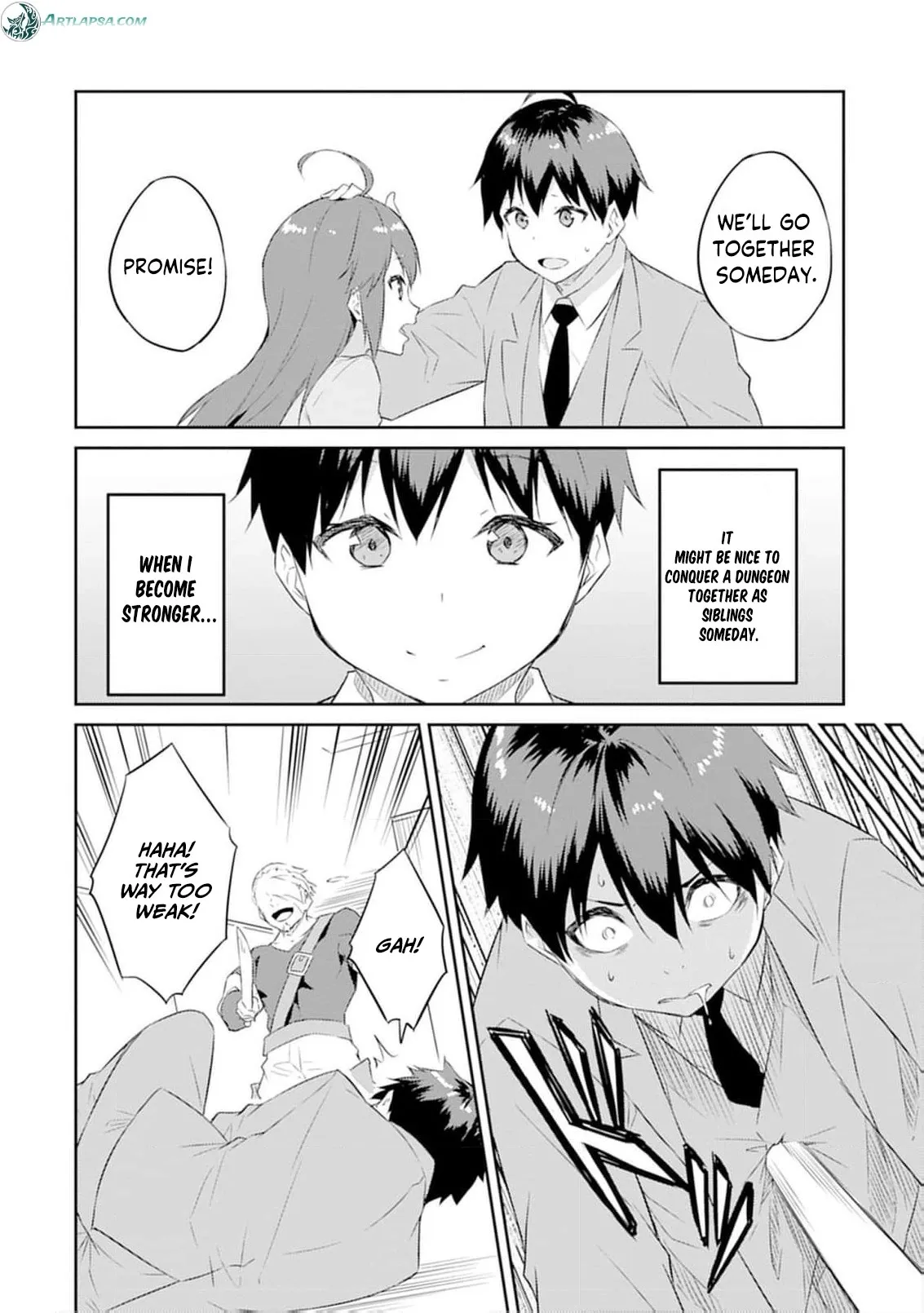 Dungeon de Nariagare! Osananajimi kara no Kirawarete Goblin ni Saekate Nakatta Ore ga, Dungeon Ruler no Shidou wo Uketara Tsuyoku Nareta no de Imouto to Musou shimasu Chapter 2 page 10 - 