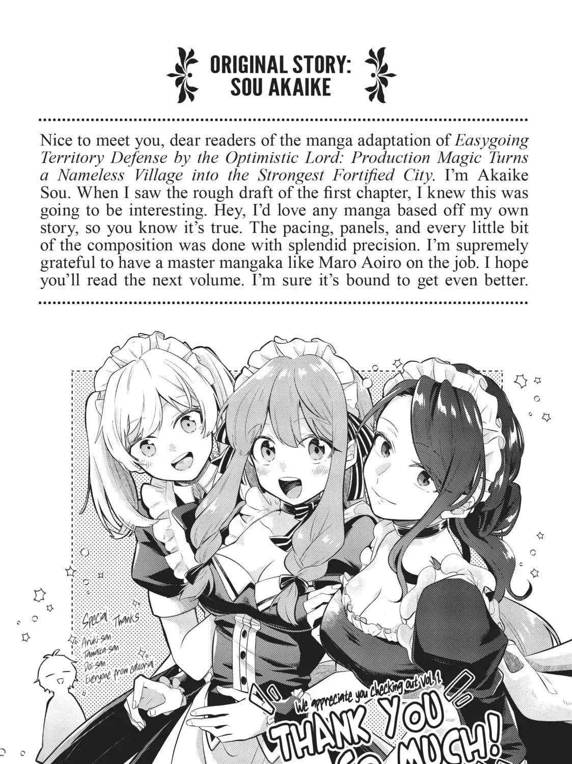 Easygoing Territory Defense by the Optimistic Lord: Production Magic Turns a Nameless Village into the Strongest Fortified City Chapter 0 page 9 - 