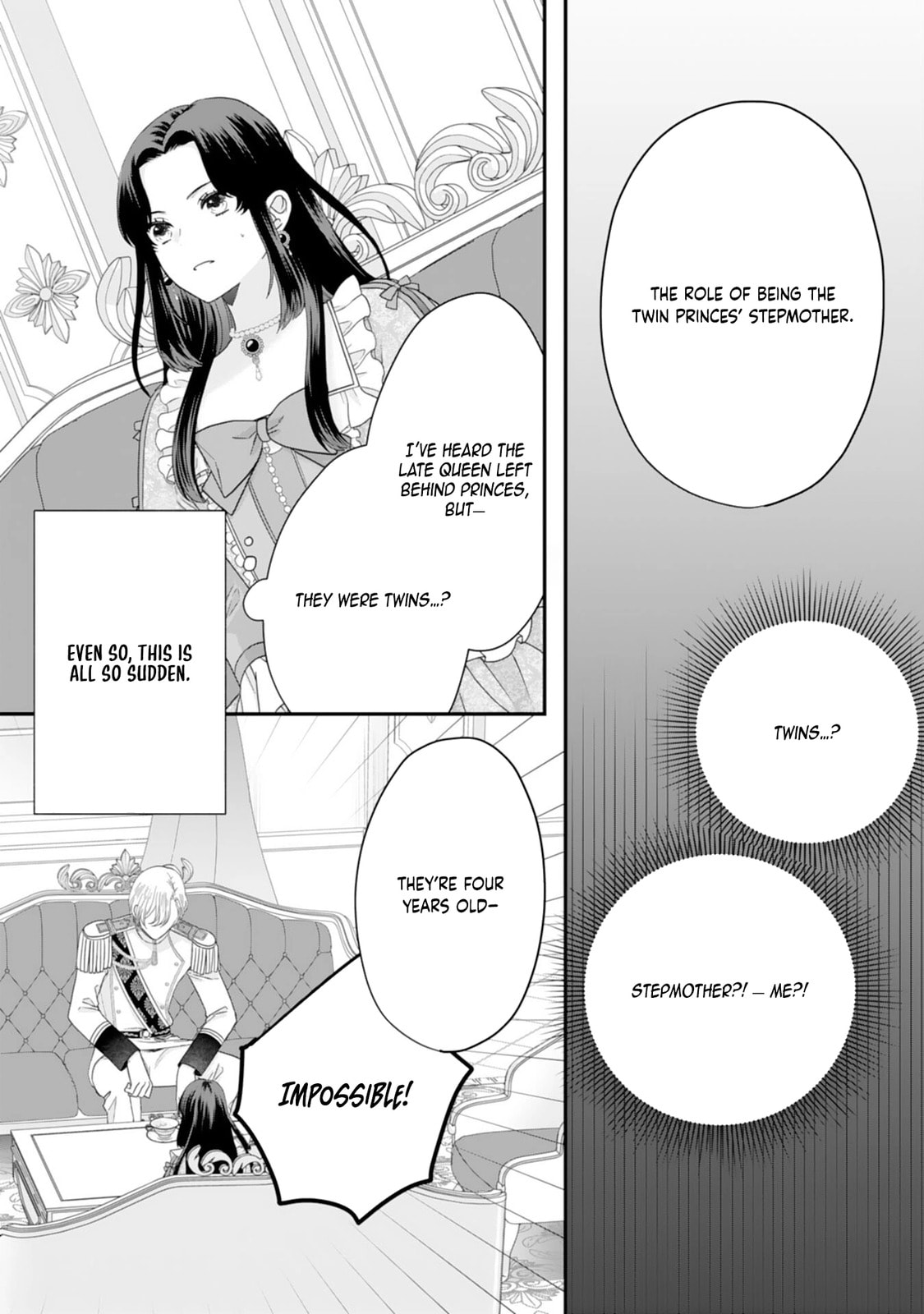 Futago Ouji no Mamahaha ni Narimashite: Kiraware Akujo desu ga, Sonna Koto yori Musuko-tachi ga Kawaisugite Komarimasu Chapter 2 page 21 - 