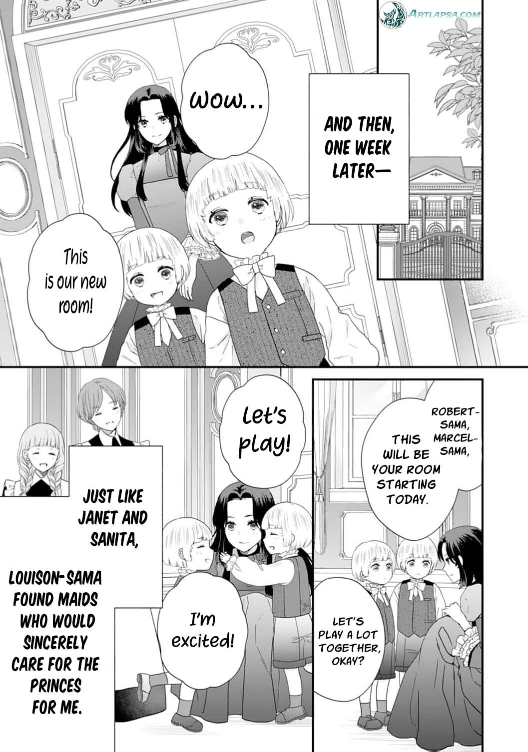 Futago Ouji no Mamahaha ni Narimashite: Kiraware Akujo desu ga, Sonna Koto yori Musuko-tachi ga Kawaisugite Komarimasu Chapter 7 page 32 - 