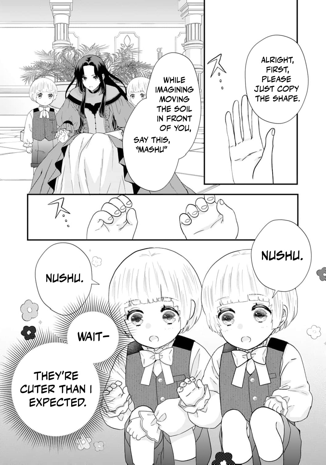 Futago Ouji no Mamahaha ni Narimashite: Kiraware Akujo desu ga, Sonna Koto yori Musuko-tachi ga Kawaisugite Komarimasu Chapter 8 page 12 - 