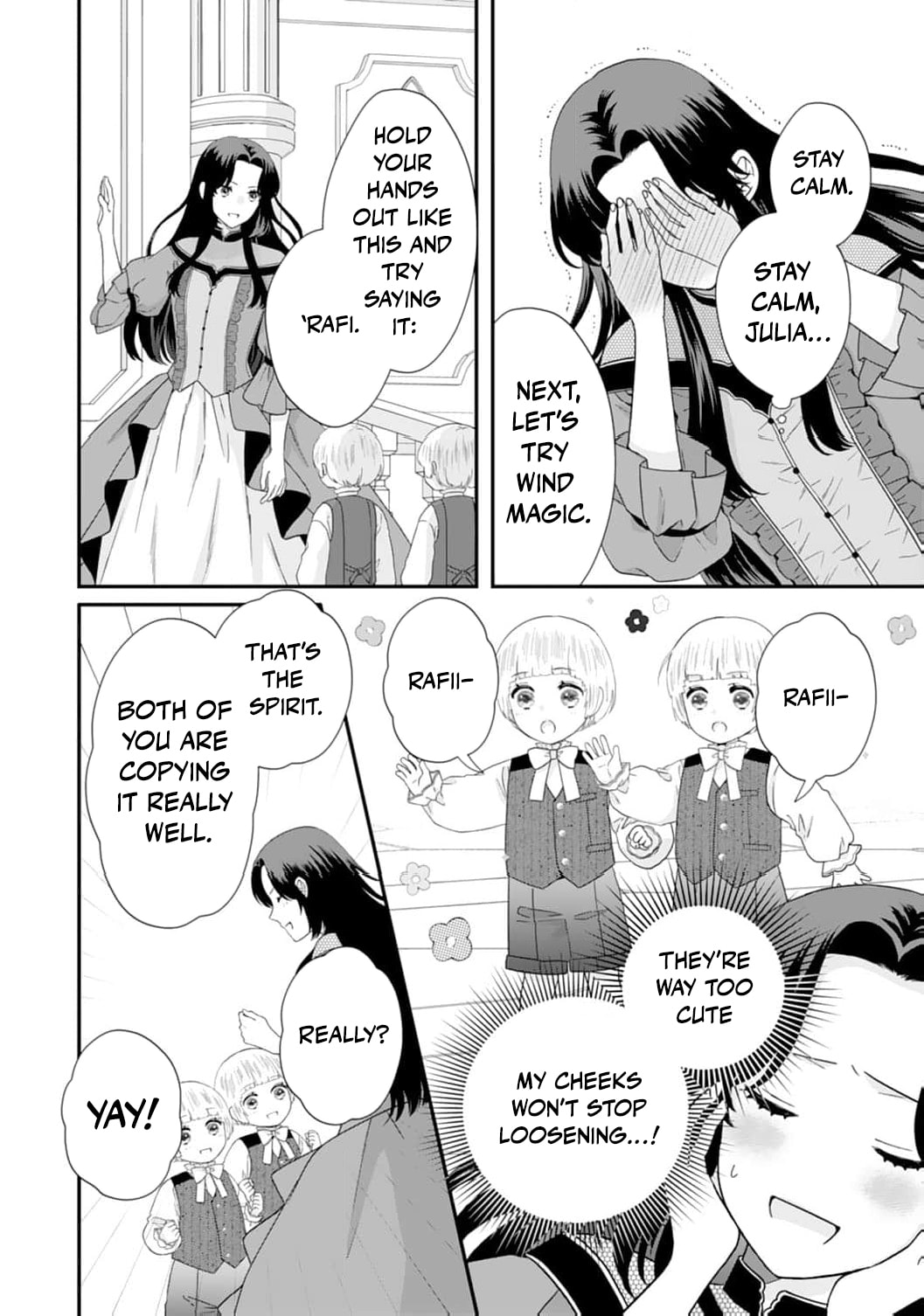 Futago Ouji no Mamahaha ni Narimashite: Kiraware Akujo desu ga, Sonna Koto yori Musuko-tachi ga Kawaisugite Komarimasu Chapter 8 page 13 - 
