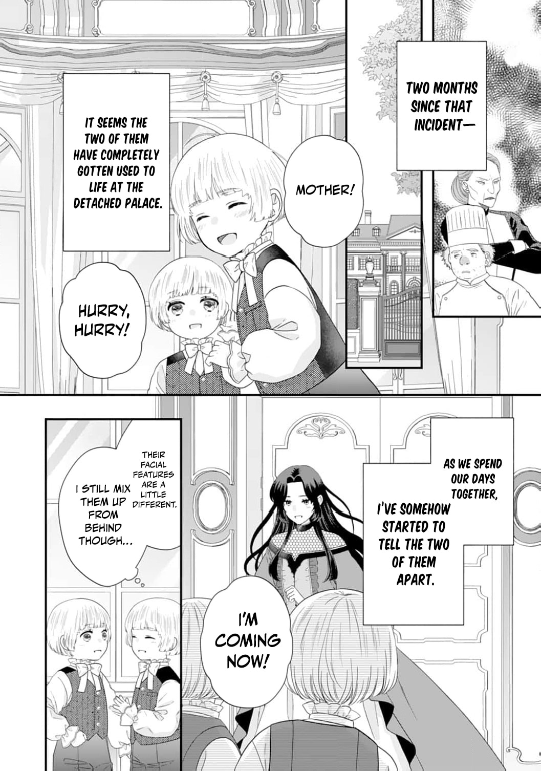 Futago Ouji no Mamahaha ni Narimashite: Kiraware Akujo desu ga, Sonna Koto yori Musuko-tachi ga Kawaisugite Komarimasu Chapter 8 page 5 - 