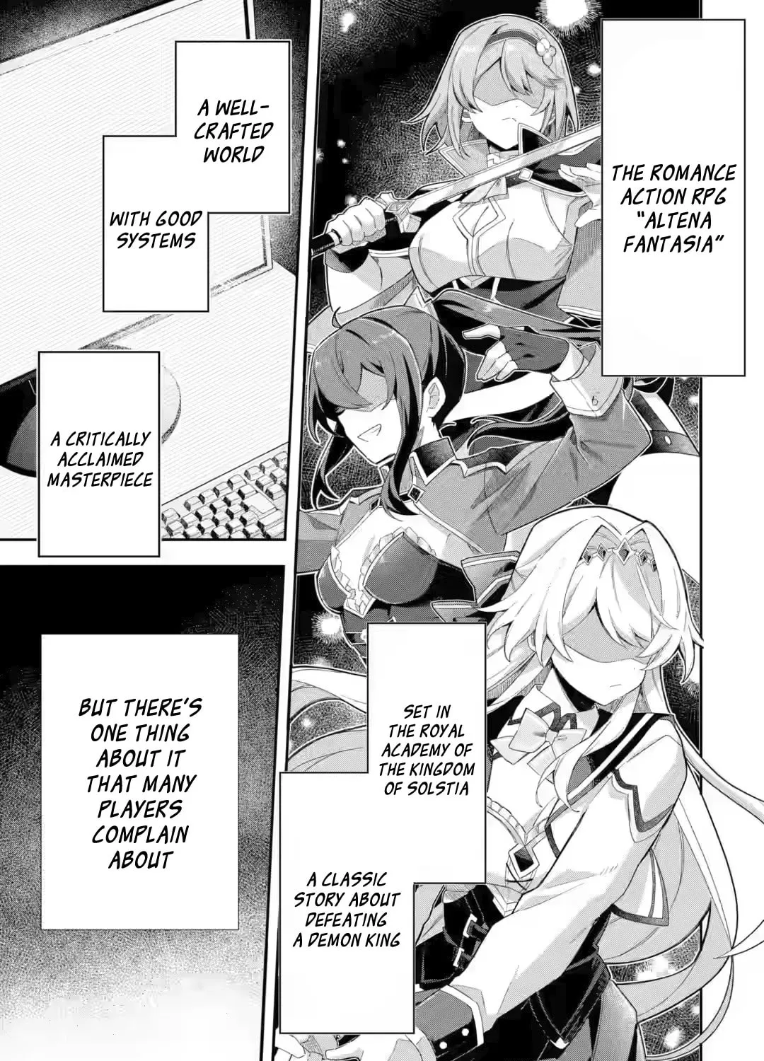 Game Sekai no mobu akuyaku ni tensei shita node Last bos wo mezashite mita Chapter 1.1 page 2 - 