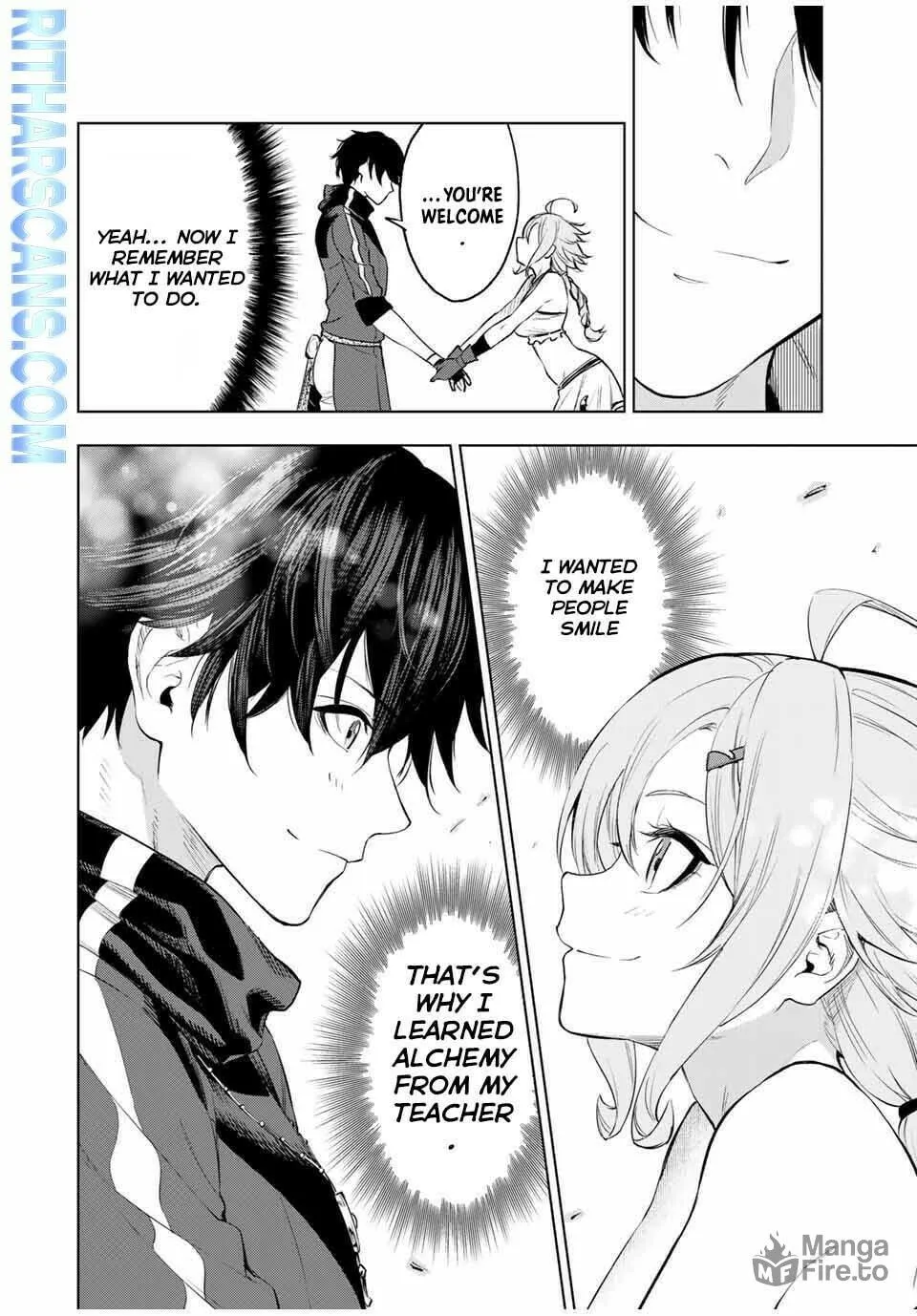 Genkai Shuuraku wo Datsu Mura Shita Renkinjutsushi, Tokai de "Saikyou" nano ga Bare Makuru. ~Rougai domo ni wa Iikagen Aiso ga Tsukimashita~ Chapter 1 page 54 - 