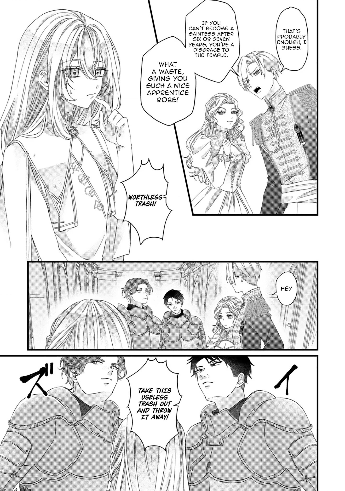 Gomibako Gurashi no Seijo-sama ~Gomi Atsukai no Kodai Mahou Dougu wo Naoshitari, Tsuihou Boukensha wo Naoshitari no Slow Life~ Chapter 1 page 4 - 