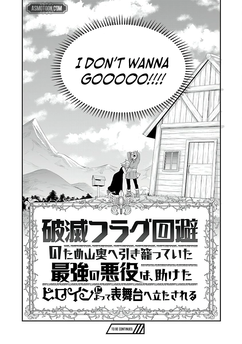 Hametsu Flag Kaihi no Tame Yamaoku e Hikikomotteita Saikyou no Akuyaku wa, Tasuketa Heroine ni Yotte Omotebutai e Tatasareru Chapter 1 page 49 - 