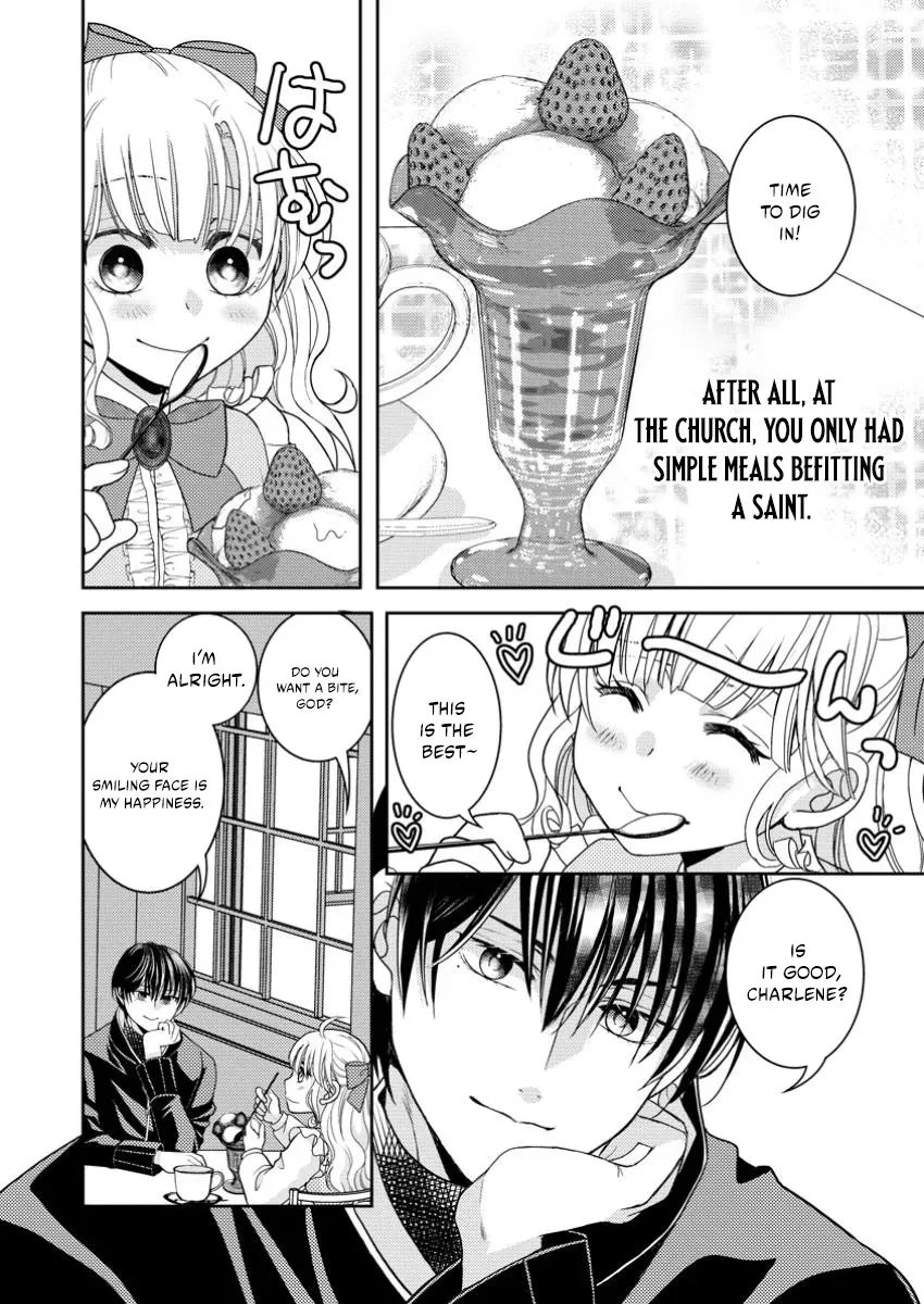 Haribote Seijo wa Youjyo ni Nari, Ai no Omoi Kamisama to Tsuihou Life wo Mankitsusuru Chapter 4.3 page 4 - 