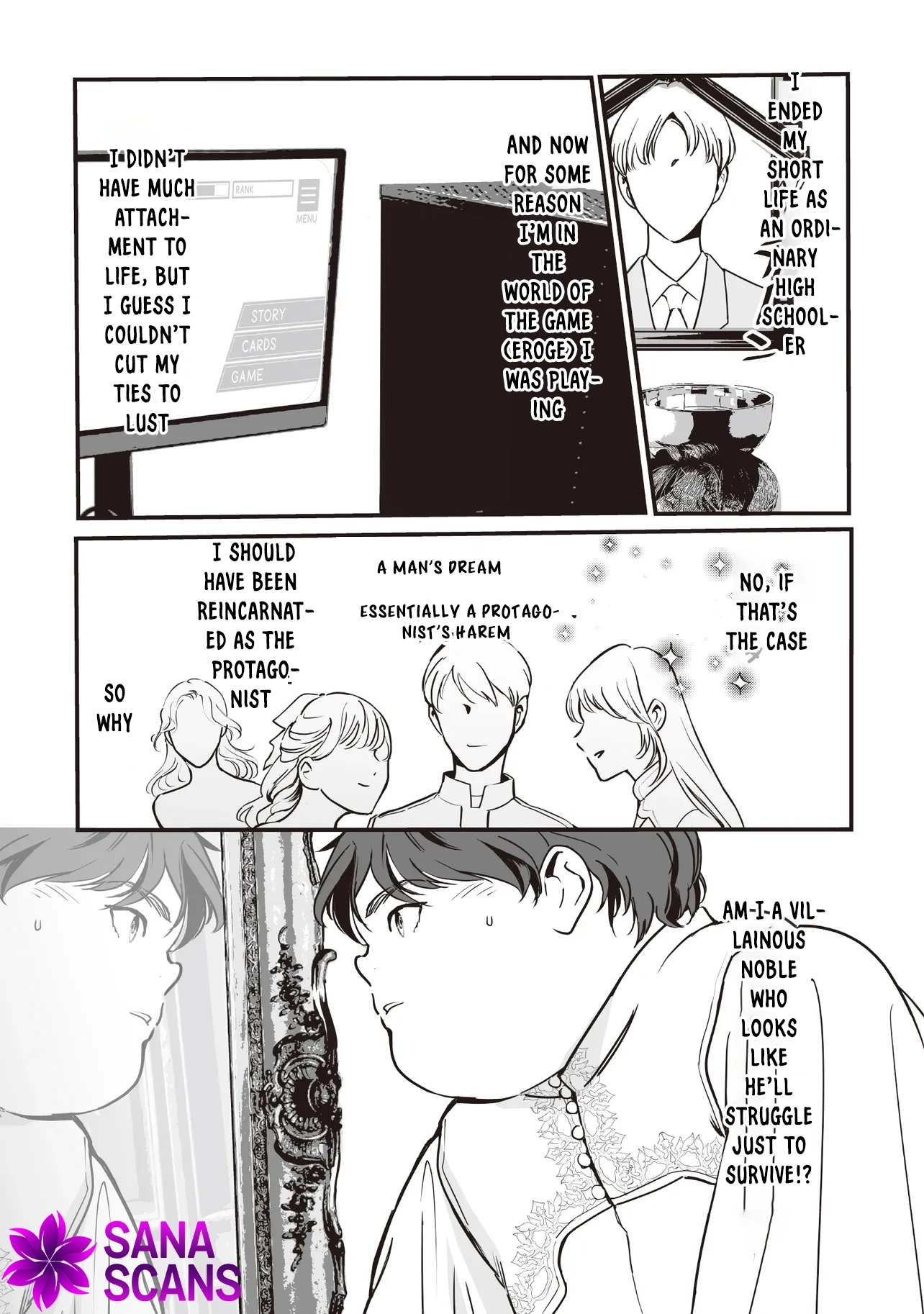 He was reincarnated as an eroge creepy villain aristocrat full of villains. Aim for a slow life by avoiding destruction and preventing crimes by villains Chapter 2 page 1 - 