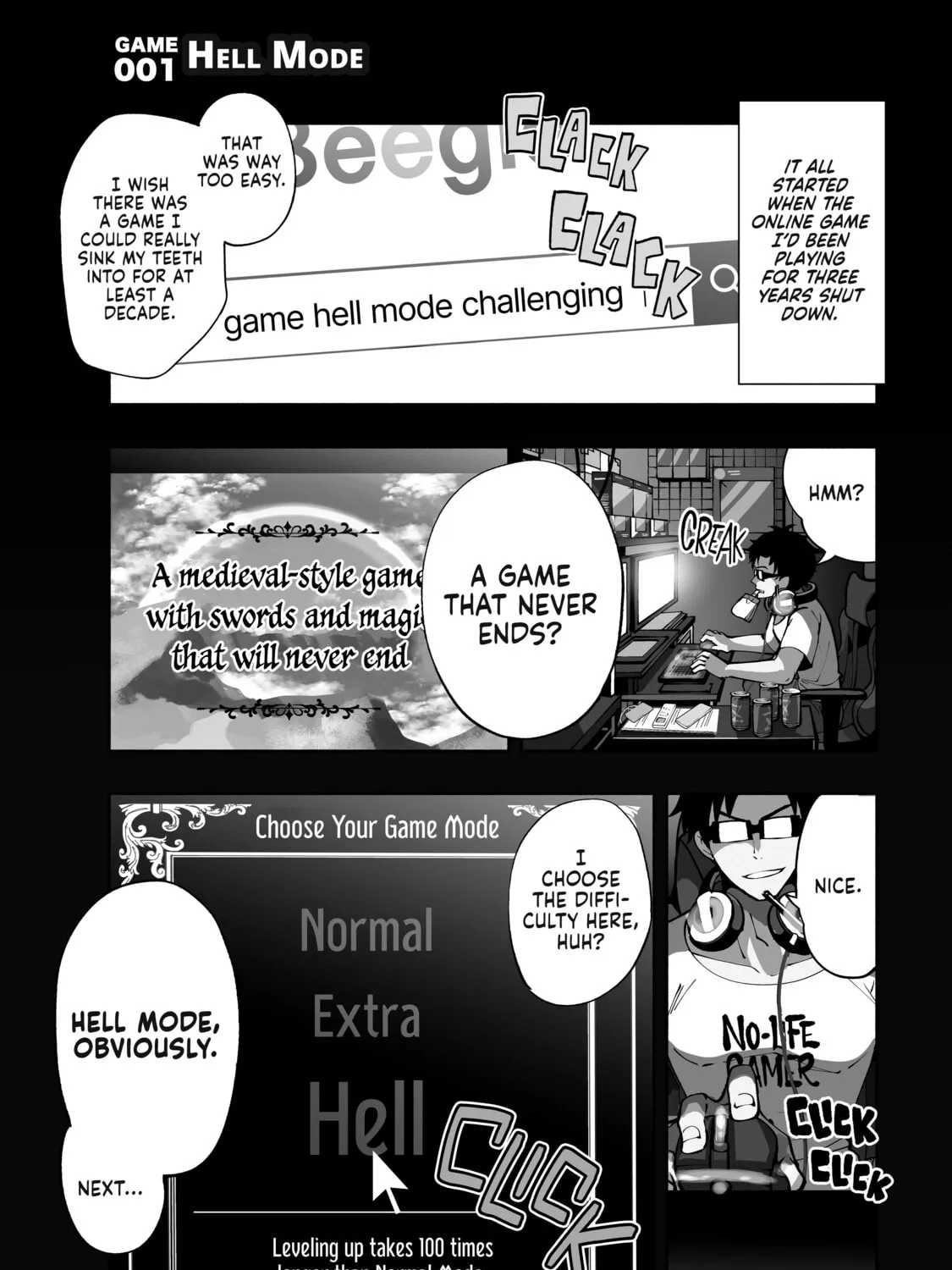 Hell Mode: Yarikomi Suki no Gamer wa Hai Settei no Isekai de Musou Suru Chapter 1 page 1 - 