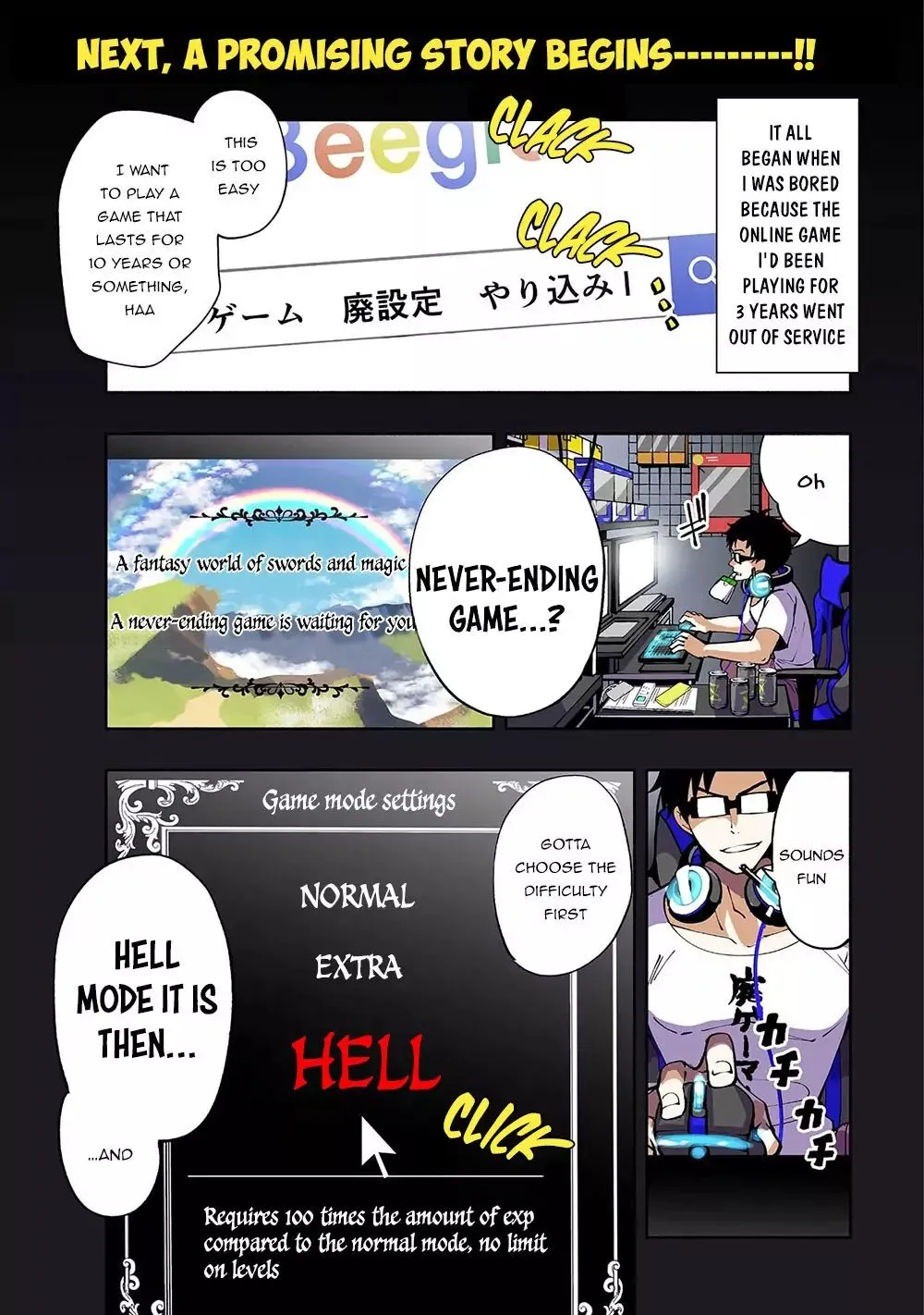 Hellmode ~Gamer Who Likes to Speedrun Becomes Peerless in a Parallel World with Obsolete Setting~ Chapter 1 page 2 - 
