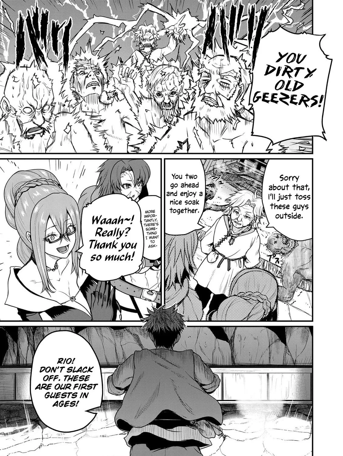 Henkyou no Ofuroya-san, Harem ni naru ~Yamaoku ni Arusabireta Onsen no Kounou ga Chiutosugite Onna Bouken-sha ni Daininkina Ken~ Chapter 1 page 18 - 