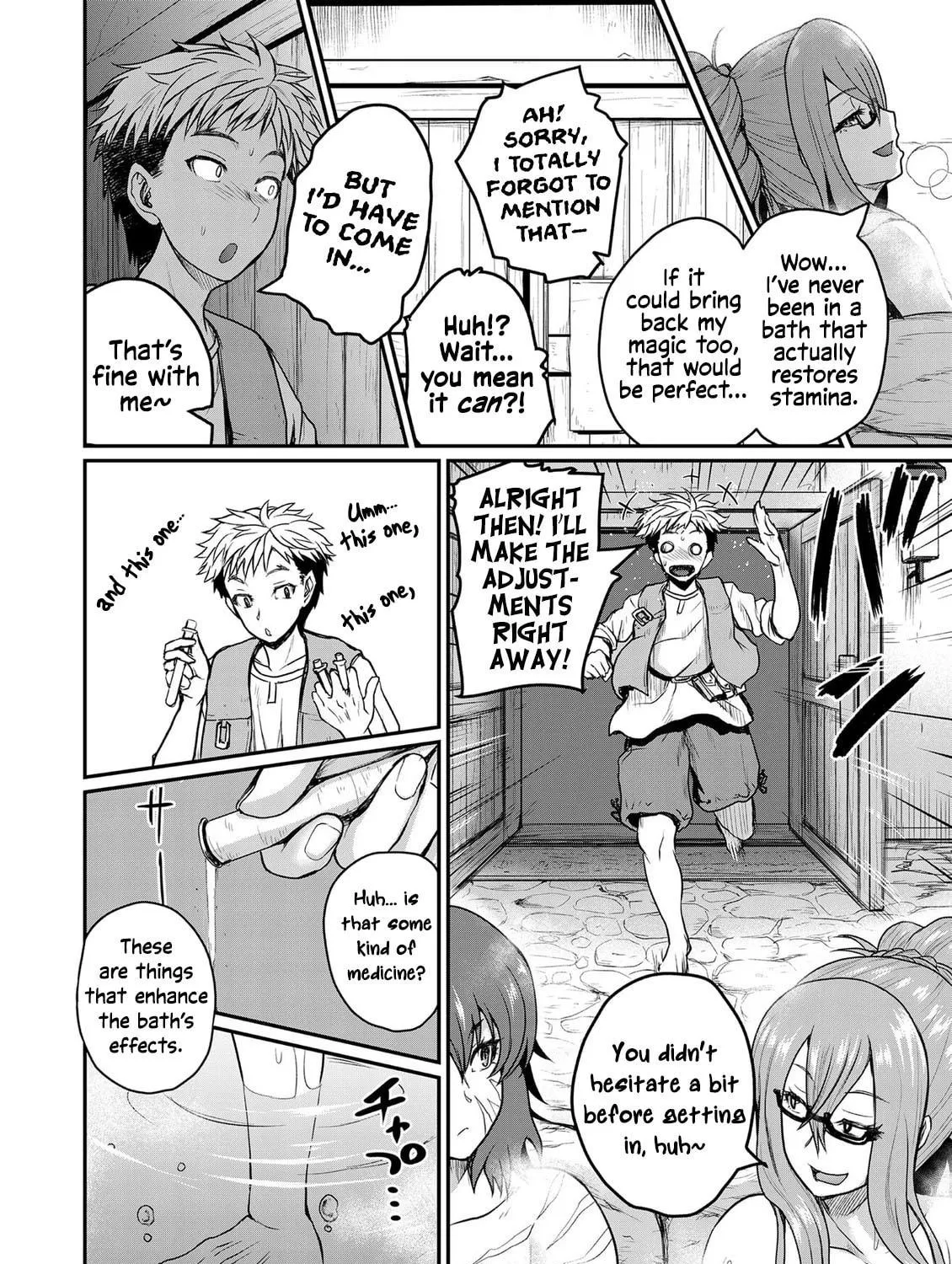 Henkyou no Ofuroya-san, Harem ni naru ~Yamaoku ni Arusabireta Onsen no Kounou ga Chiutosugite Onna Bouken-sha ni Daininkina Ken~ Chapter 1 page 28 - 