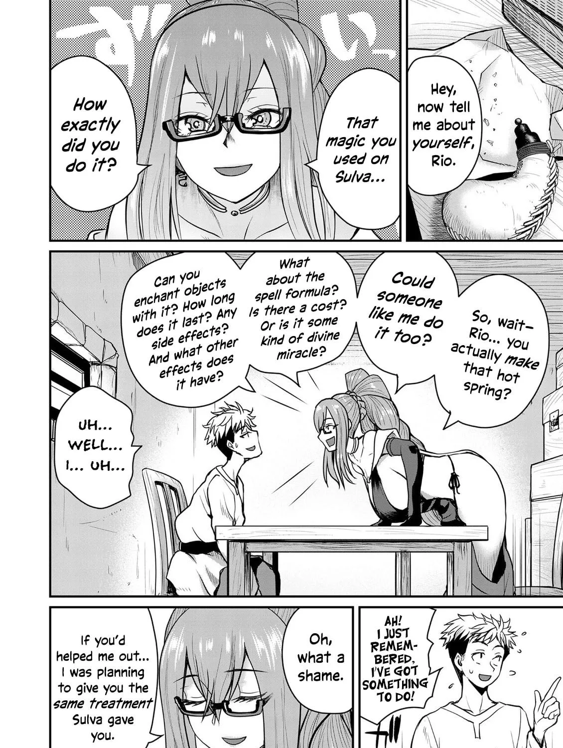 Henkyou no Ofuroya-san, Harem ni naru ~Yamaoku ni Arusabireta Onsen no Kounou ga Chiutosugite Onna Bouken-sha ni Daininkina Ken~ Chapter 4 page 12 - 