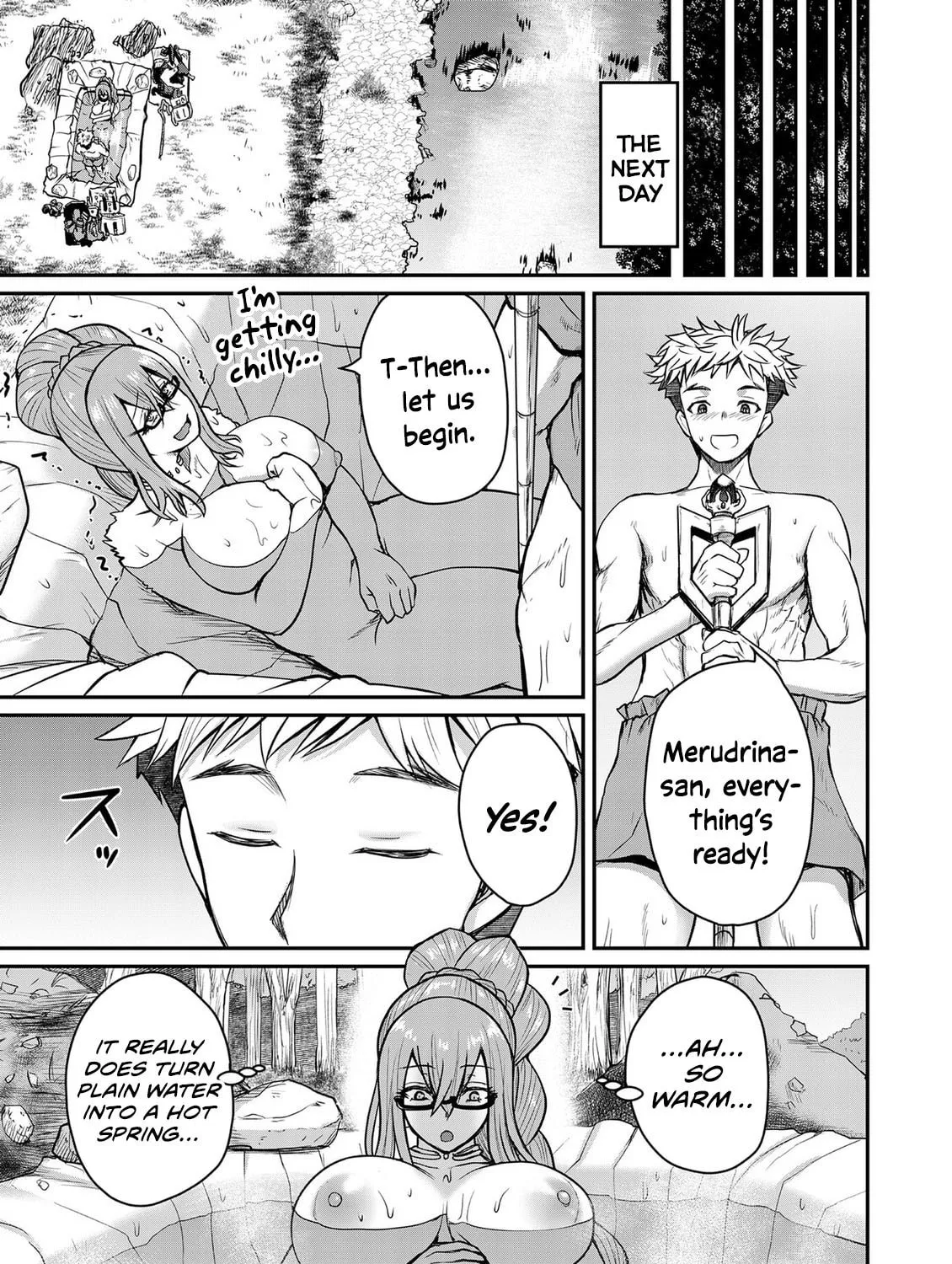 Henkyou no Ofuroya-san, Harem ni naru ~Yamaoku ni Arusabireta Onsen no Kounou ga Chiutosugite Onna Bouken-sha ni Daininkina Ken~ Chapter 4 page 30 - 