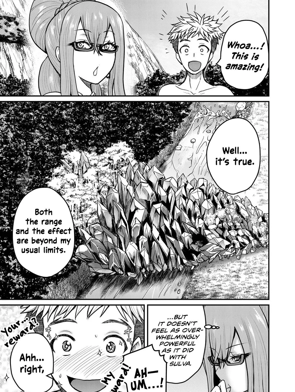 Henkyou no Ofuroya-san, Harem ni naru ~Yamaoku ni Arusabireta Onsen no Kounou ga Chiutosugite Onna Bouken-sha ni Daininkina Ken~ Chapter 4 page 38 - 