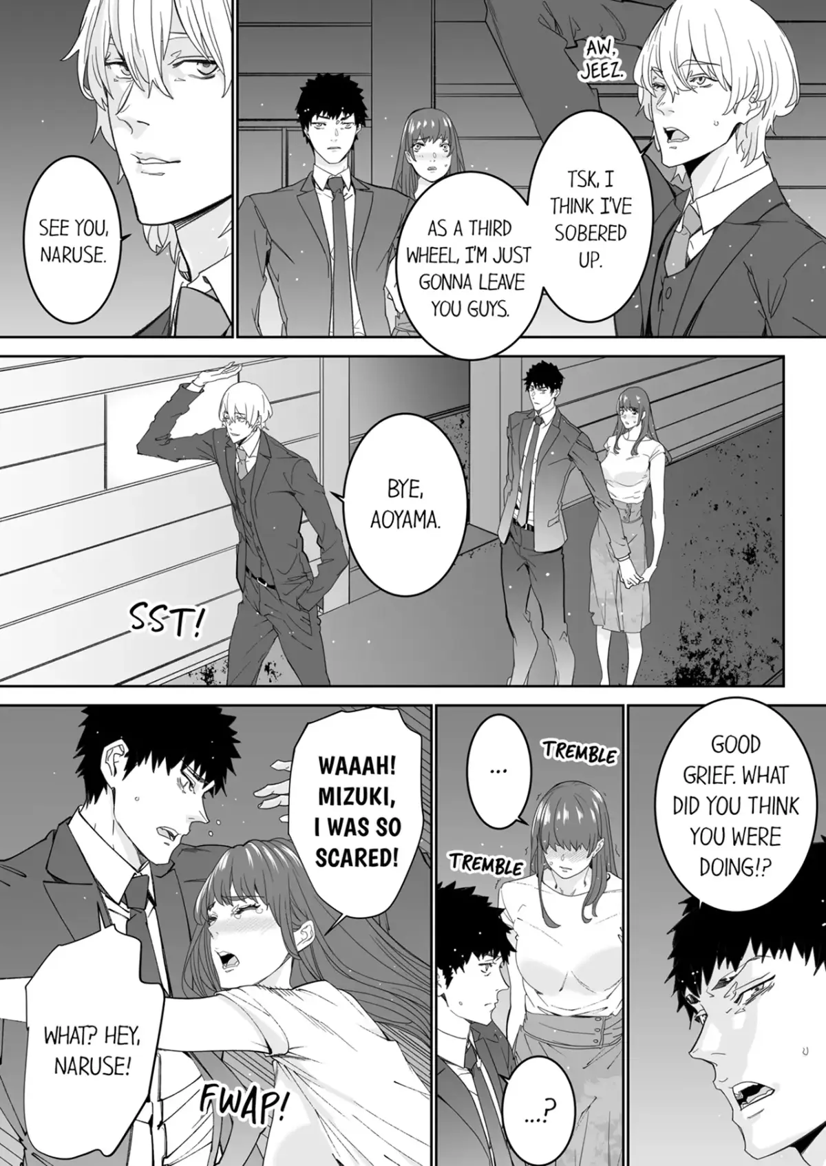 "His Sex is Way Too Sadistic…!" - Intense Sex with My Peerless Colleague Before the Last Train Chapter 17 page 4 - 