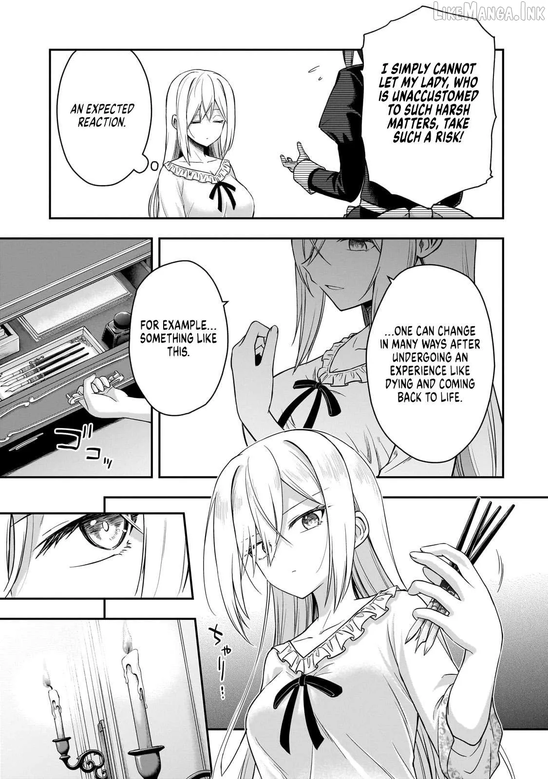 Hissatsu Reijou Liese ~Tensei Shita Saikyou no Koroshiya wa, Yami wo Matou Akuyaku Reijou to Naru~ Chapter 1 page 44 - 