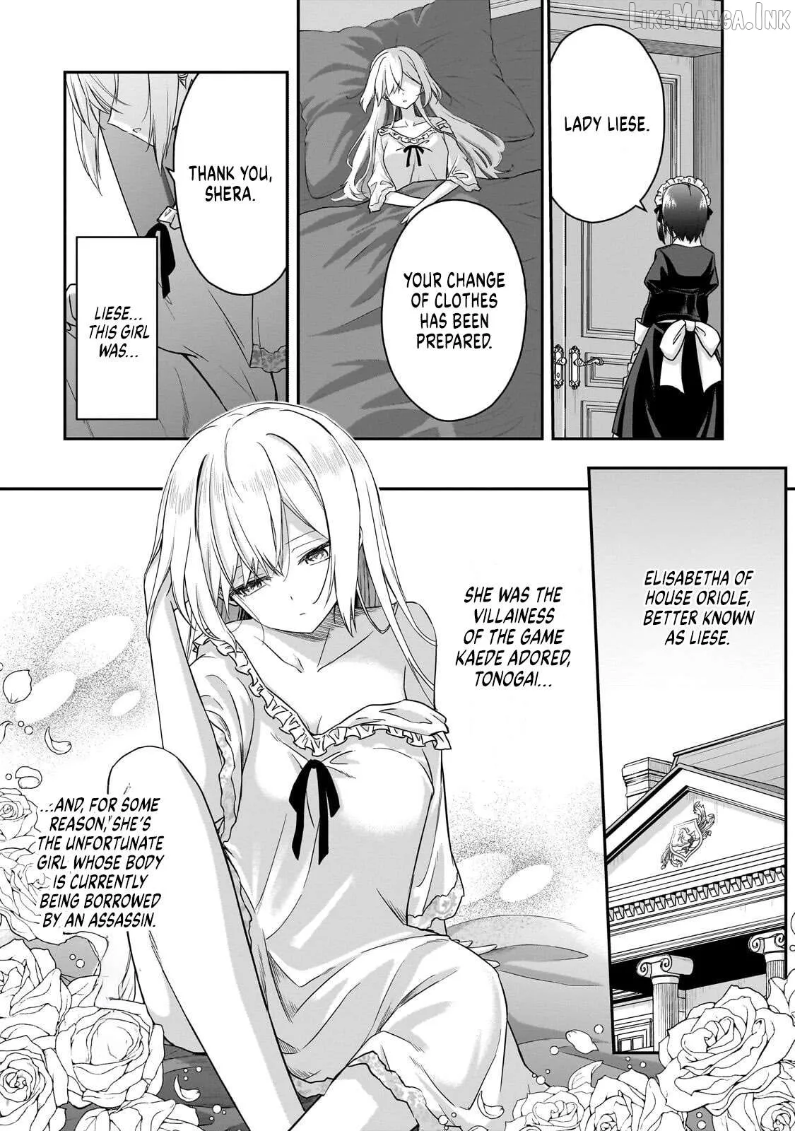 Hissatsu Reijou Liese ~Tensei Shita Saikyou no Koroshiya wa, Yami wo Matou Akuyaku Reijou to Naru~ Chapter 2 page 4 - 