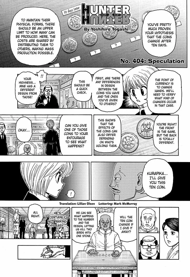 Hunter x Hunter Chapter 404 page 1 - 