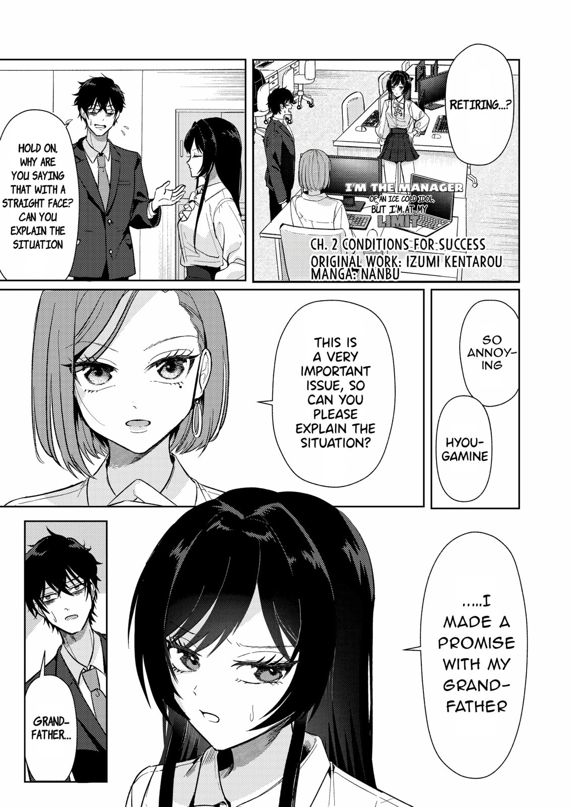Hyouga-kei Idol no Manager wo Shiteimasu ga, Mou Genkai desu. Chapter 2 page 1 - 