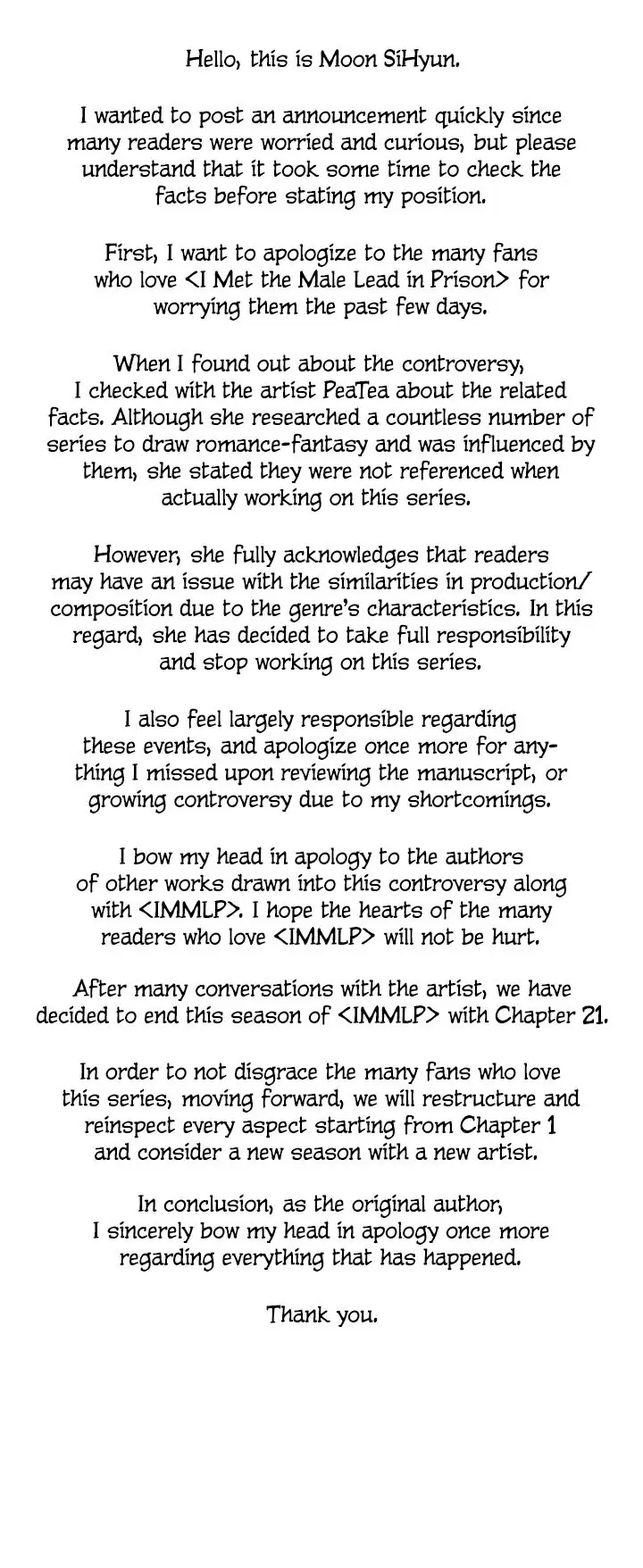 I Met the Male Lead In Prison Chapter 21.1 page 1 - 