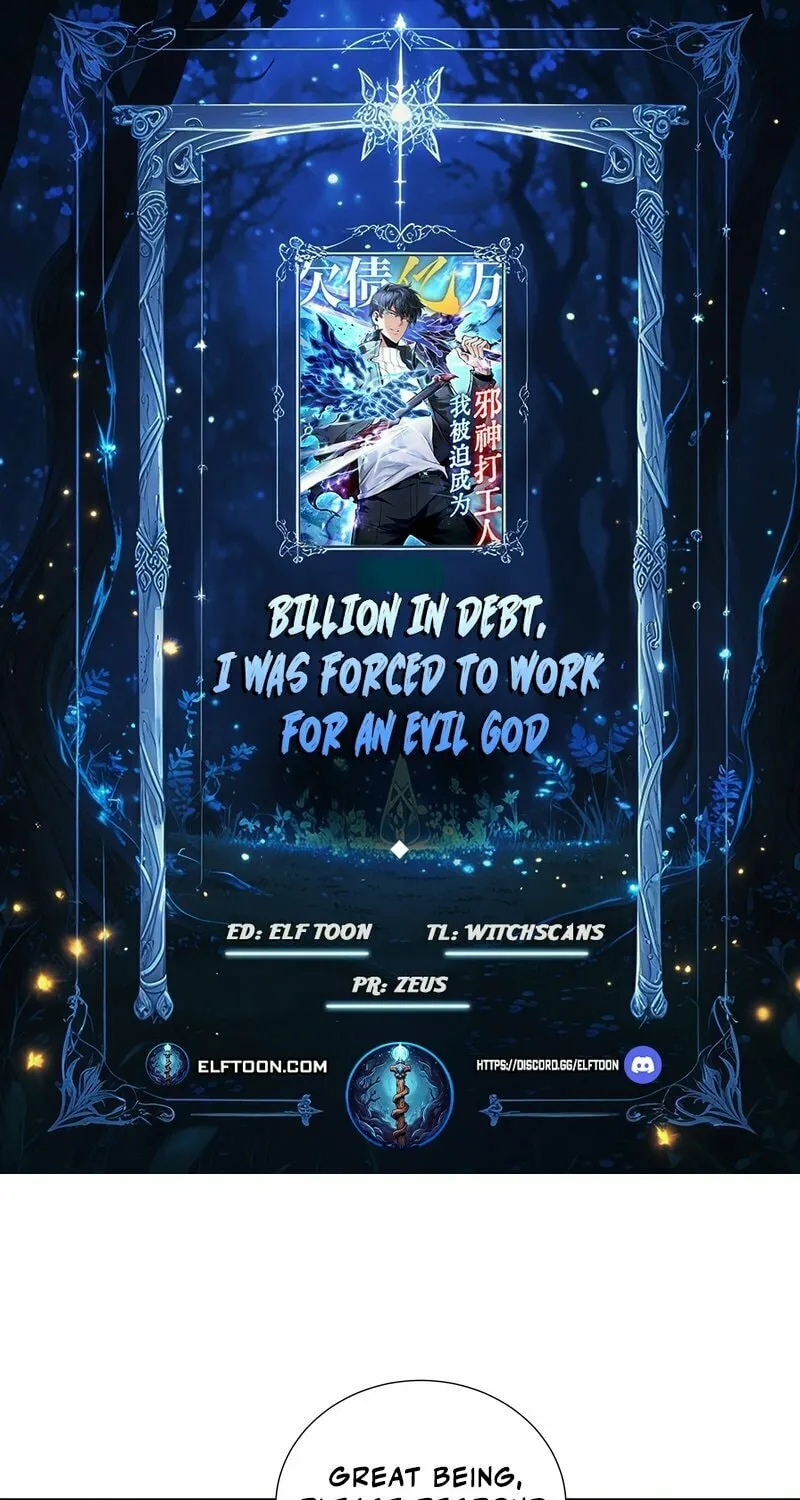 I Owe Billions in Debt, So I Was Forced to Work for an Evil God Chapter 1 page 1 - 