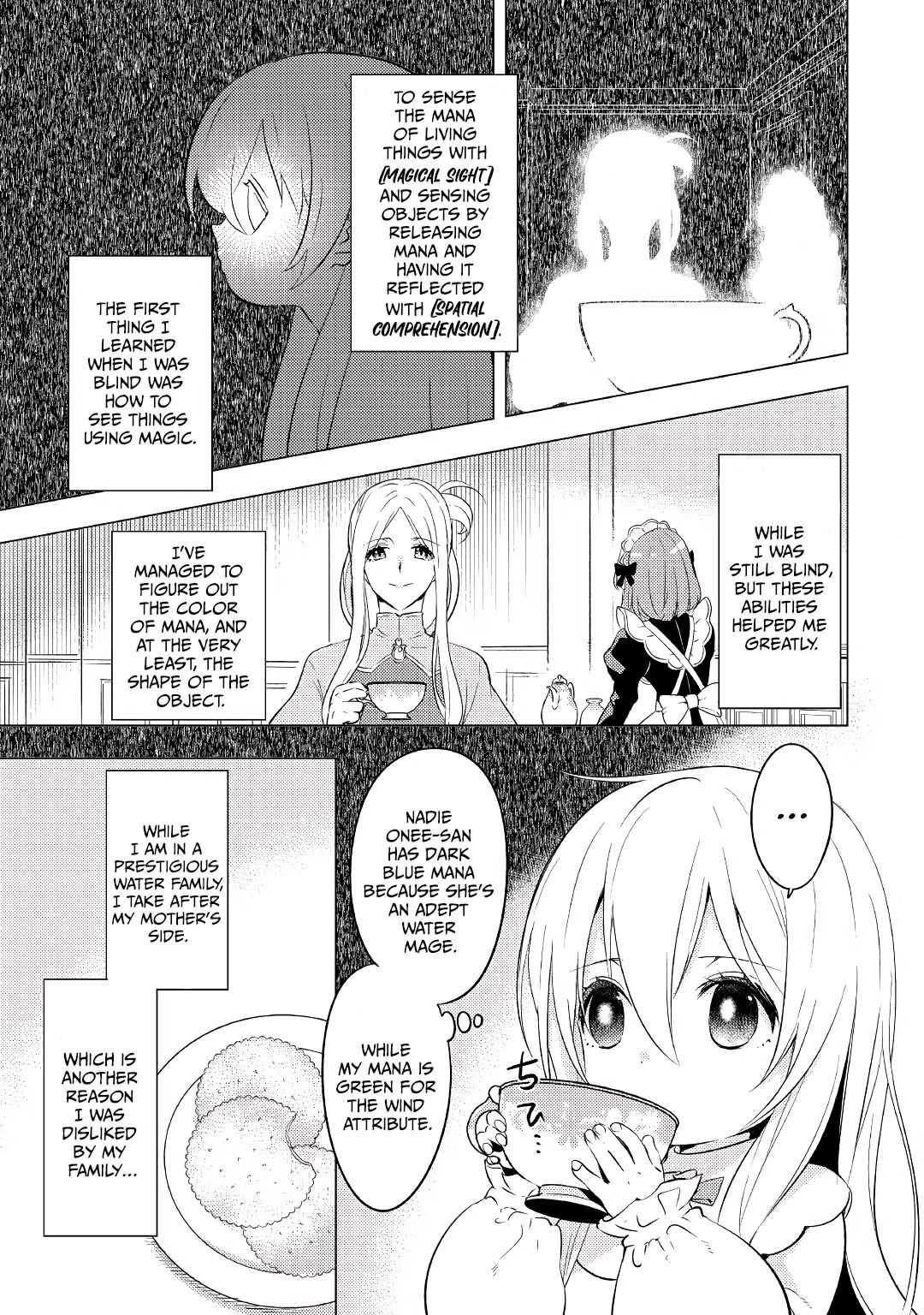 I was reincarnated as a blind girl – I rely on my previous life’s memories and magic to survive. Chapter 2 page 4 - 