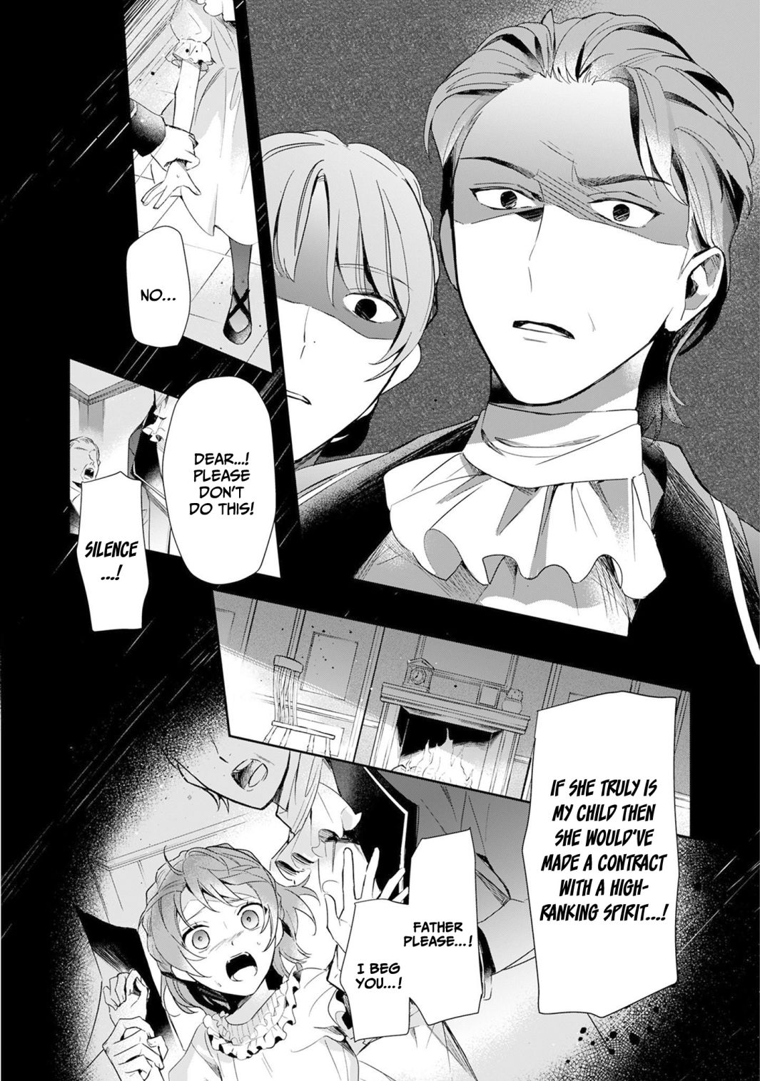 If the villainess and the villain were to meet and fall in love ~It seems the shunned heroine who formed a contract with an unnamed spirit is fighting with the nobleman yet again~ Chapter 1 page 5 - 