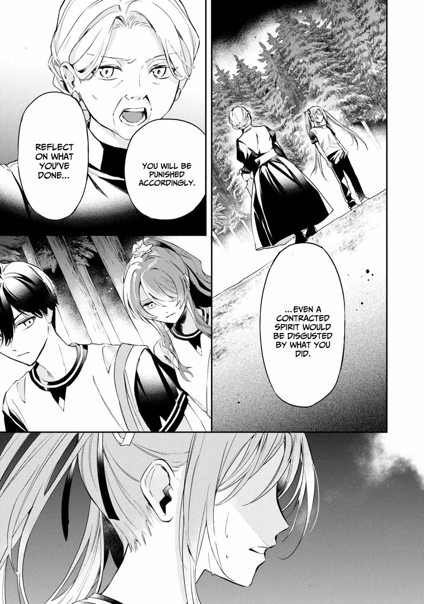 If the villainess and the villain were to meet and fall in love ~It seems the shunned heroine who formed a contract with an unnamed spirit is fighting with the nobleman yet again~ Chapter 13 page 28 - 