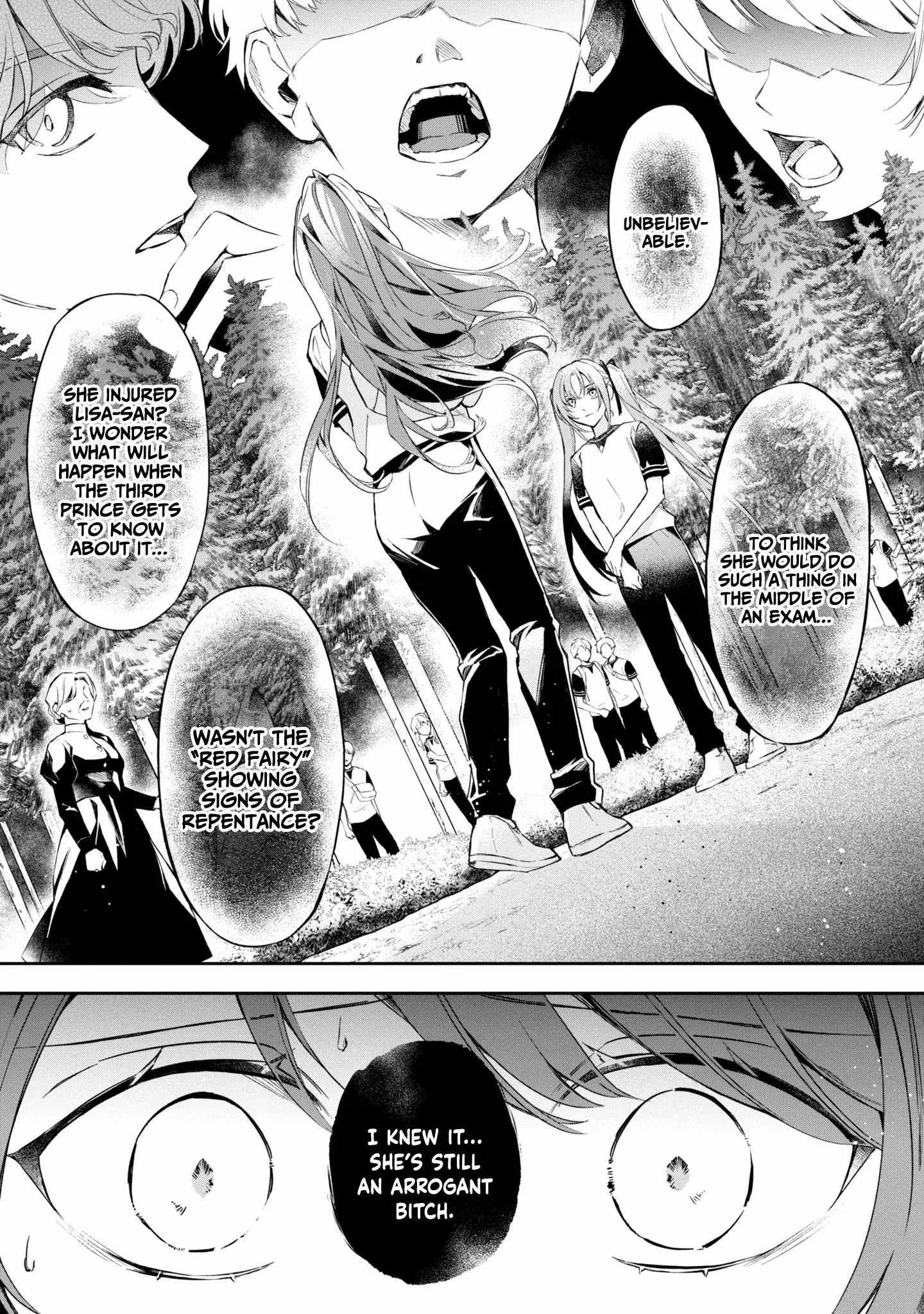If the villainess and the villain were to meet and fall in love ~It seems the shunned heroine who formed a contract with an unnamed spirit is fighting with the nobleman yet again~ Chapter 13 page 6 - 