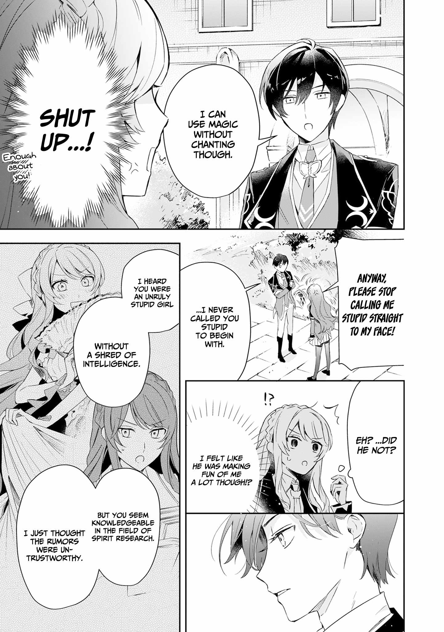 If the villainess and the villain were to meet and fall in love ~It seems the shunned heroine who formed a contract with an unnamed spirit is fighting with the nobleman yet again~ Chapter 2 page 16 - 