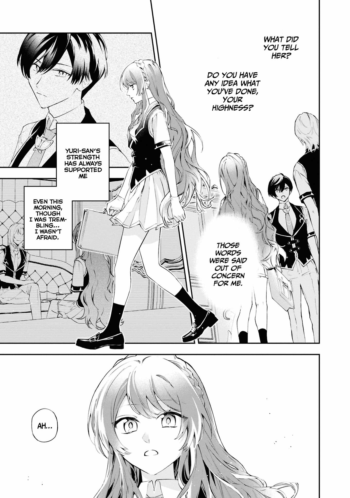 If the villainess and the villain were to meet and fall in love ~It seems the shunned heroine who formed a contract with an unnamed spirit is fighting with the nobleman yet again~ Chapter 24 page 16 - 