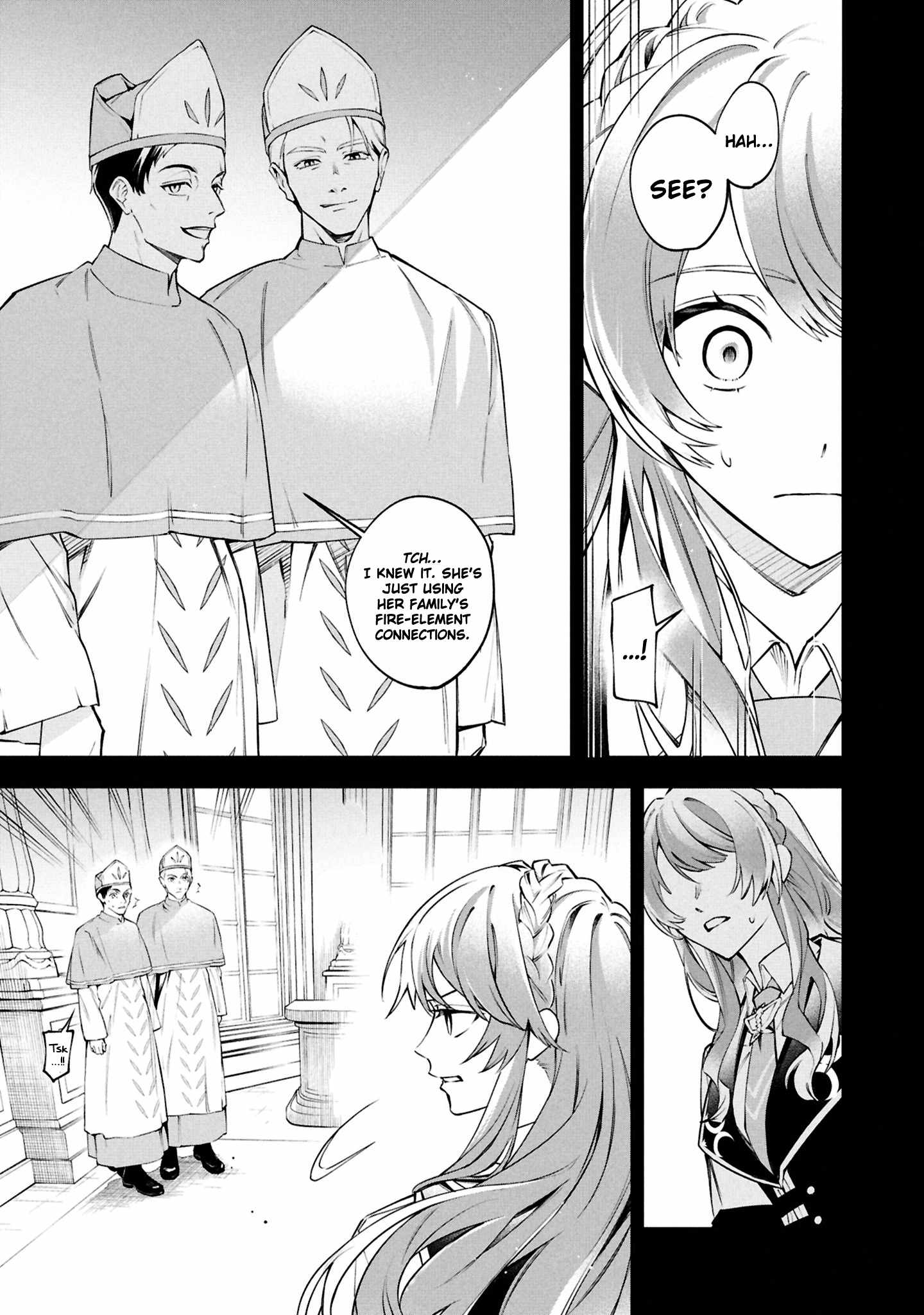 If the villainess and the villain were to meet and fall in love ~It seems the shunned heroine who formed a contract with an unnamed spirit is fighting with the nobleman yet again~ Chapter 27 page 6 - 
