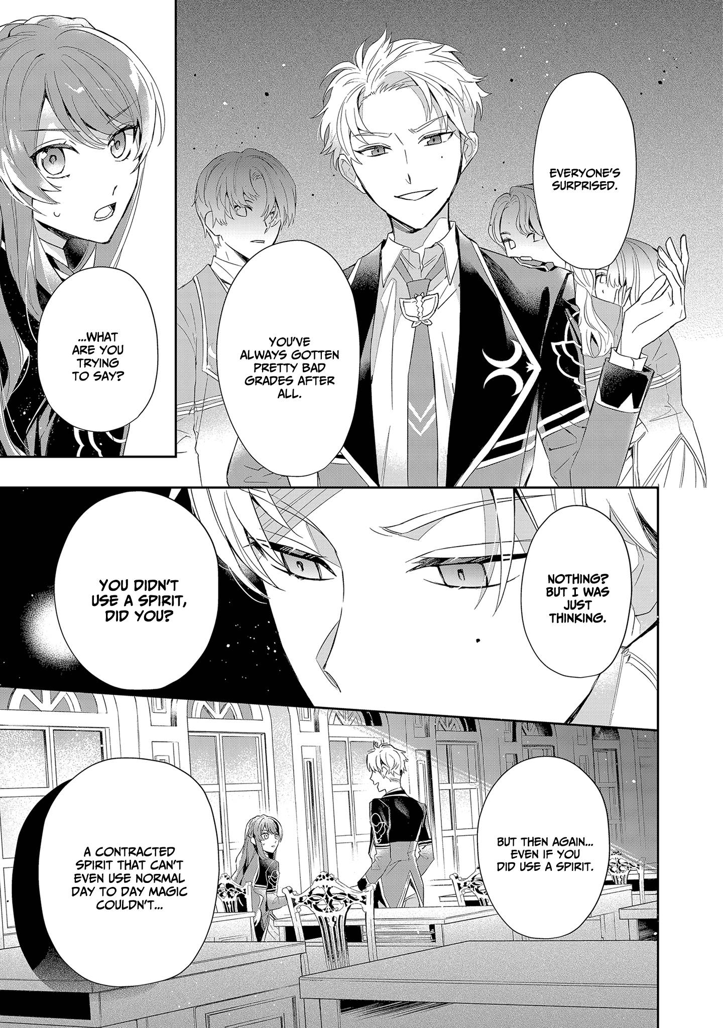 If the villainess and the villain were to meet and fall in love ~It seems the shunned heroine who formed a contract with an unnamed spirit is fighting with the nobleman yet again~ Chapter 5 page 4 - 