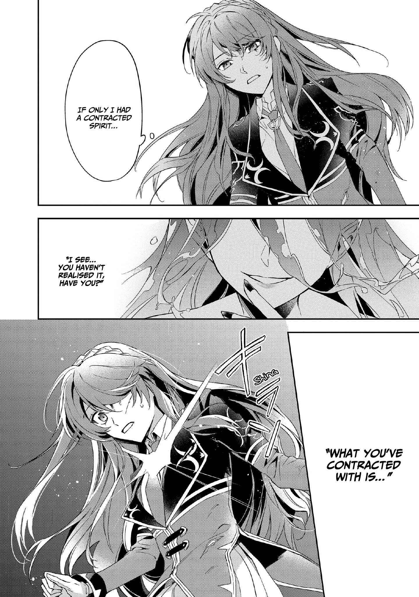 If the villainess and the villain were to meet and fall in love ~It seems the shunned heroine who formed a contract with an unnamed spirit is fighting with the nobleman yet again~ Chapter 6 page 26 - 