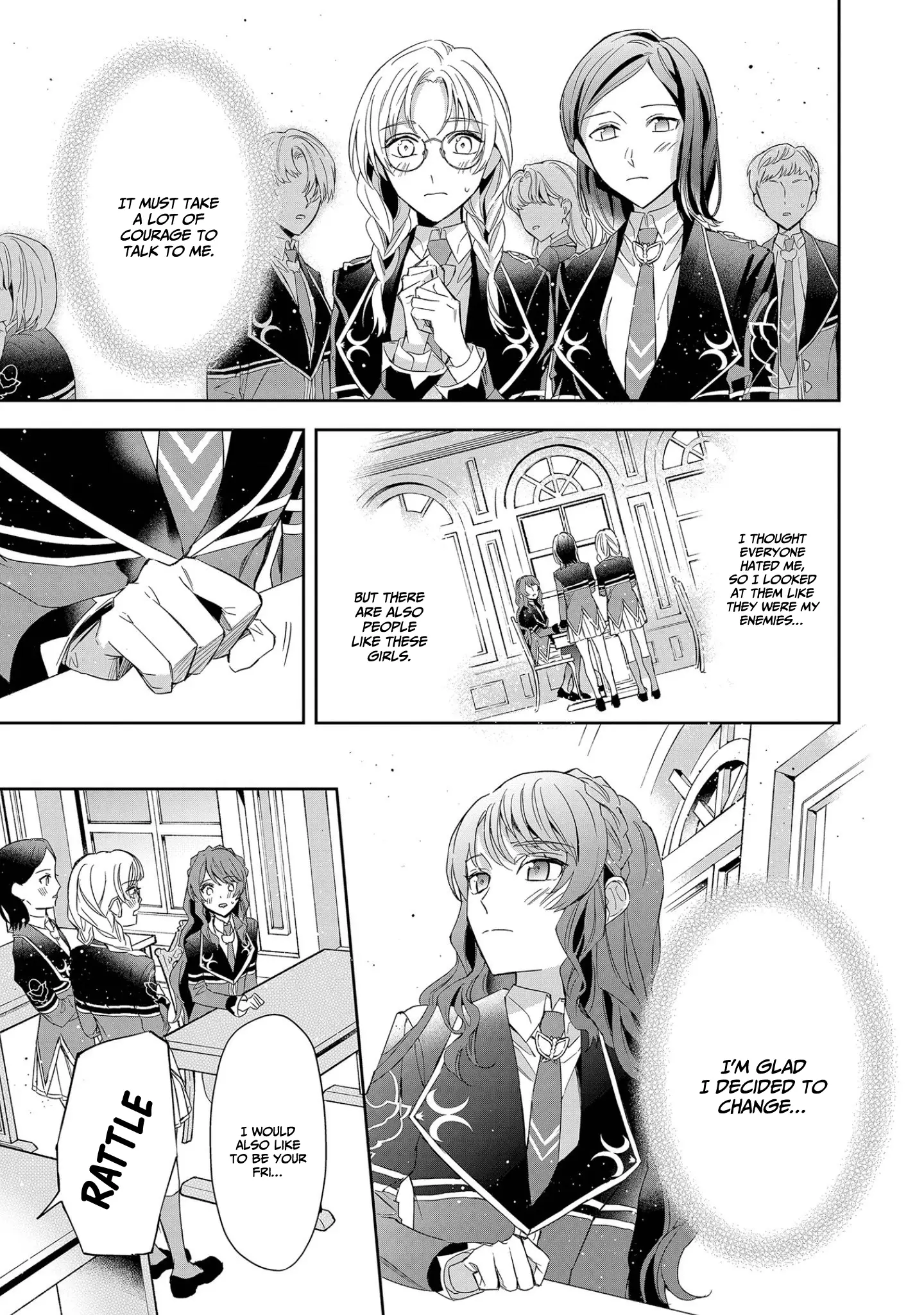 If the villainess and the villain were to meet and fall in love ~It seems the shunned heroine who formed a contract with an unnamed spirit is fighting with the nobleman yet again~ Chapter 7 page 21 - 