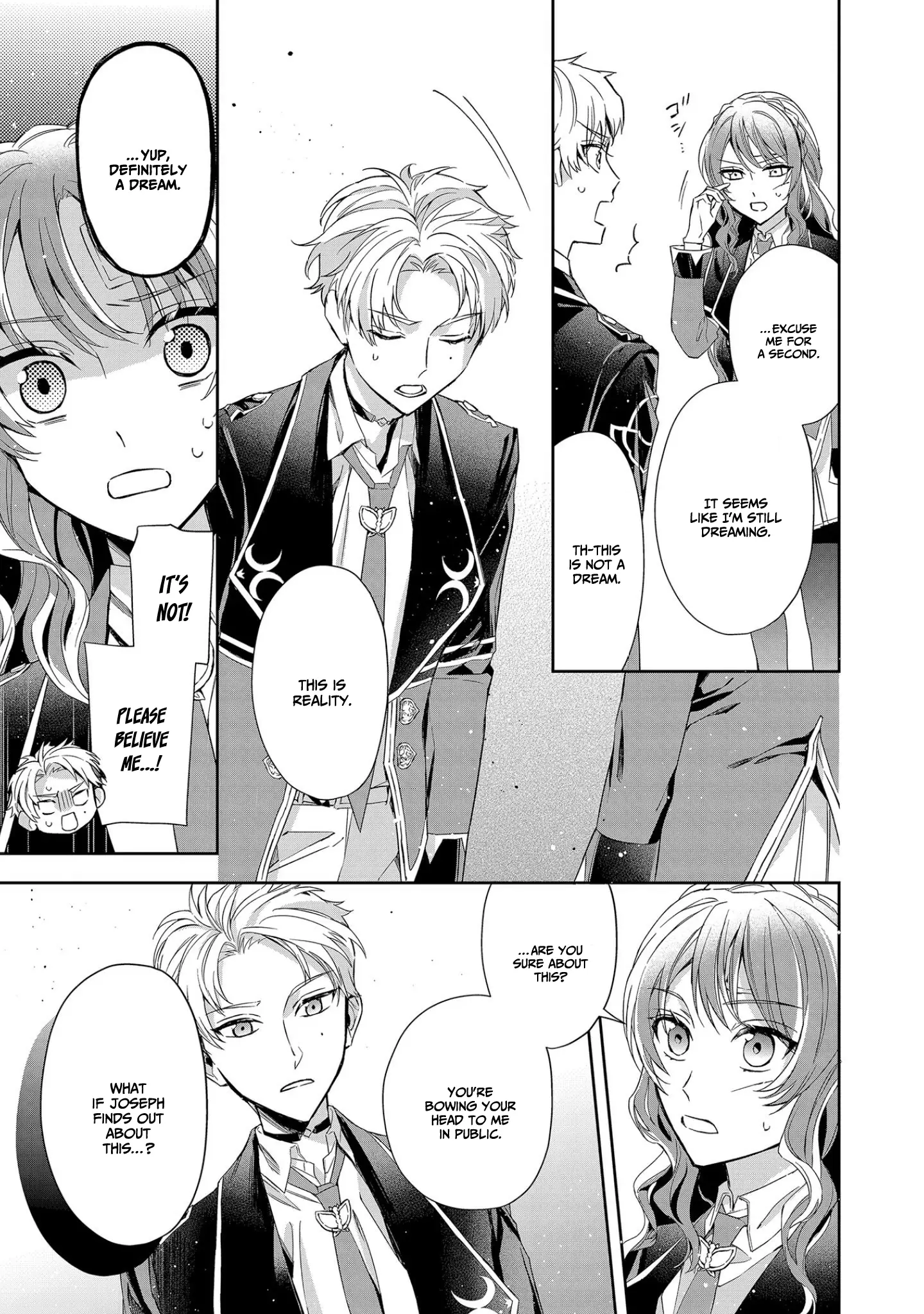 If the villainess and the villain were to meet and fall in love ~It seems the shunned heroine who formed a contract with an unnamed spirit is fighting with the nobleman yet again~ Chapter 7 page 25 - 