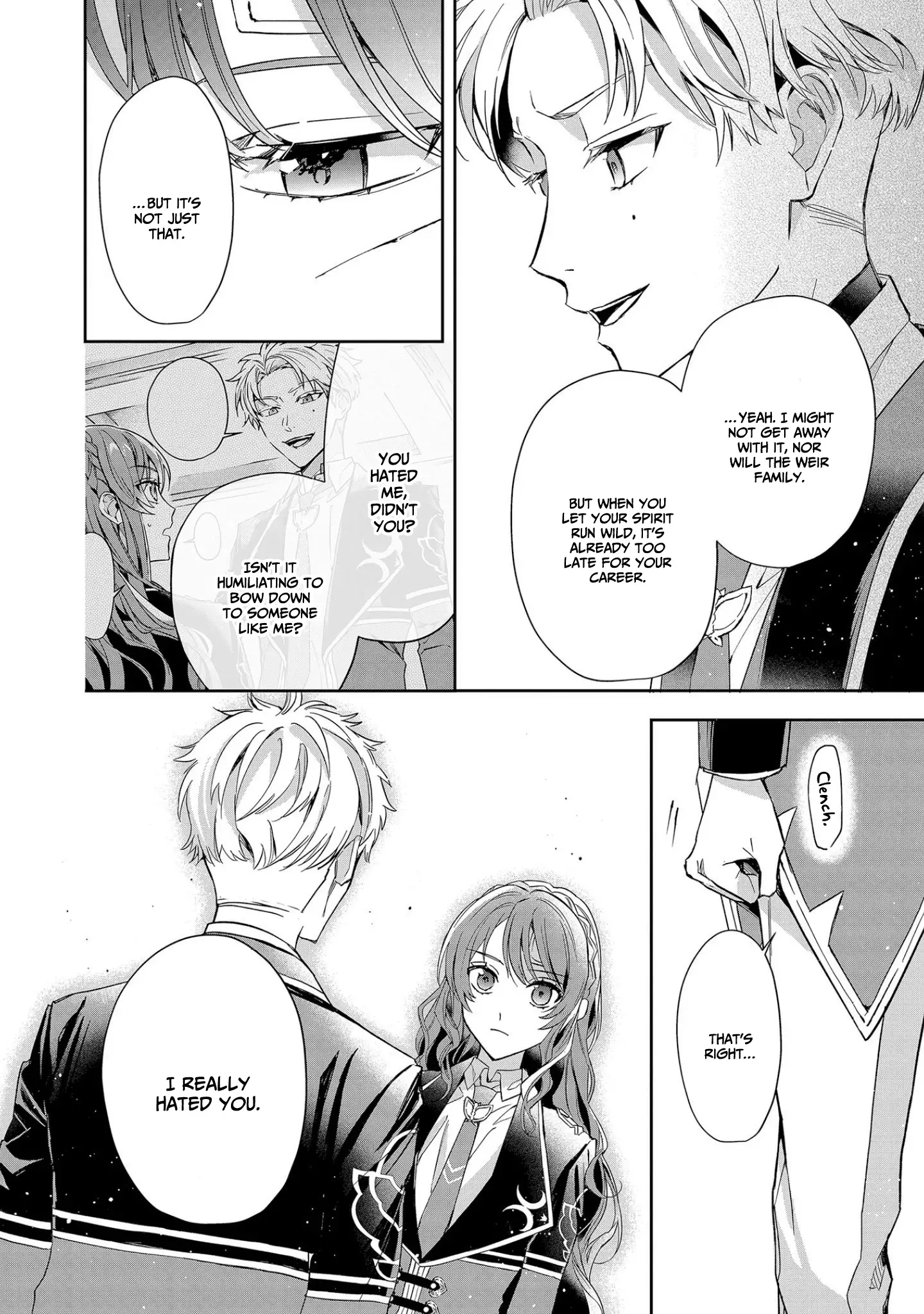 If the villainess and the villain were to meet and fall in love ~It seems the shunned heroine who formed a contract with an unnamed spirit is fighting with the nobleman yet again~ Chapter 7 page 26 - 