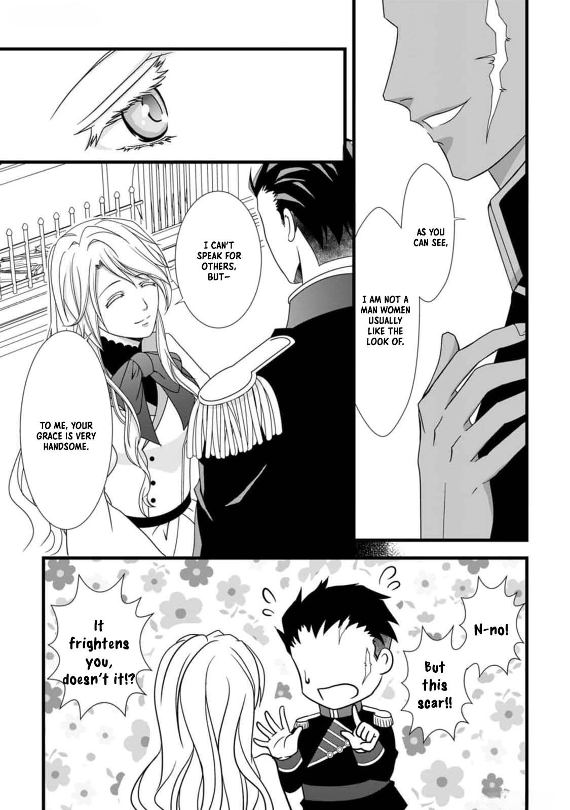 Ikatsui Kao de Kyouaku Kishi Danchou to Osorerareru Koushaku-sama no Saigo no Konkatsu Aite wa Shakoukai no Maboroshi no Hana deshita Chapter 1 page 25 - 