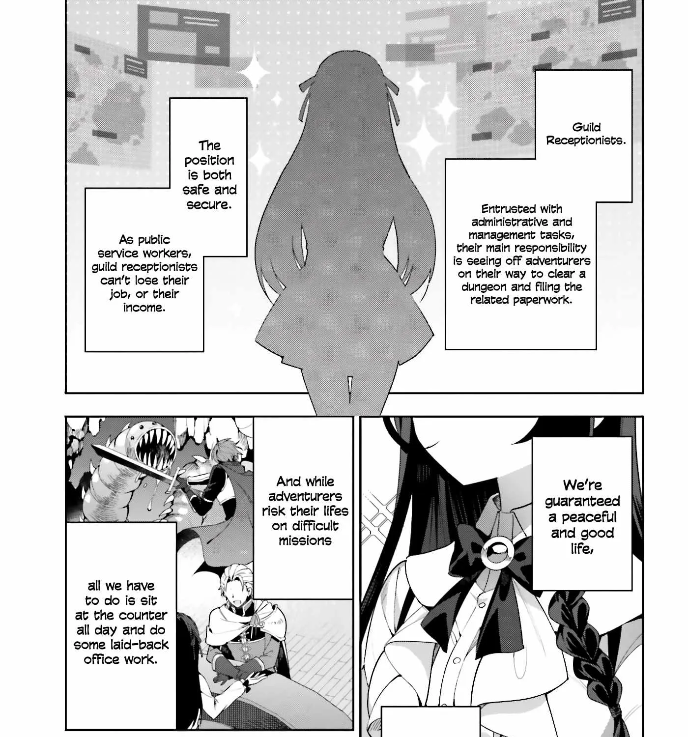 I’m the guild receptionist, but since I don’t want to work overtime, I think I’ll just solo the boss Chapter 1 page 2 - 