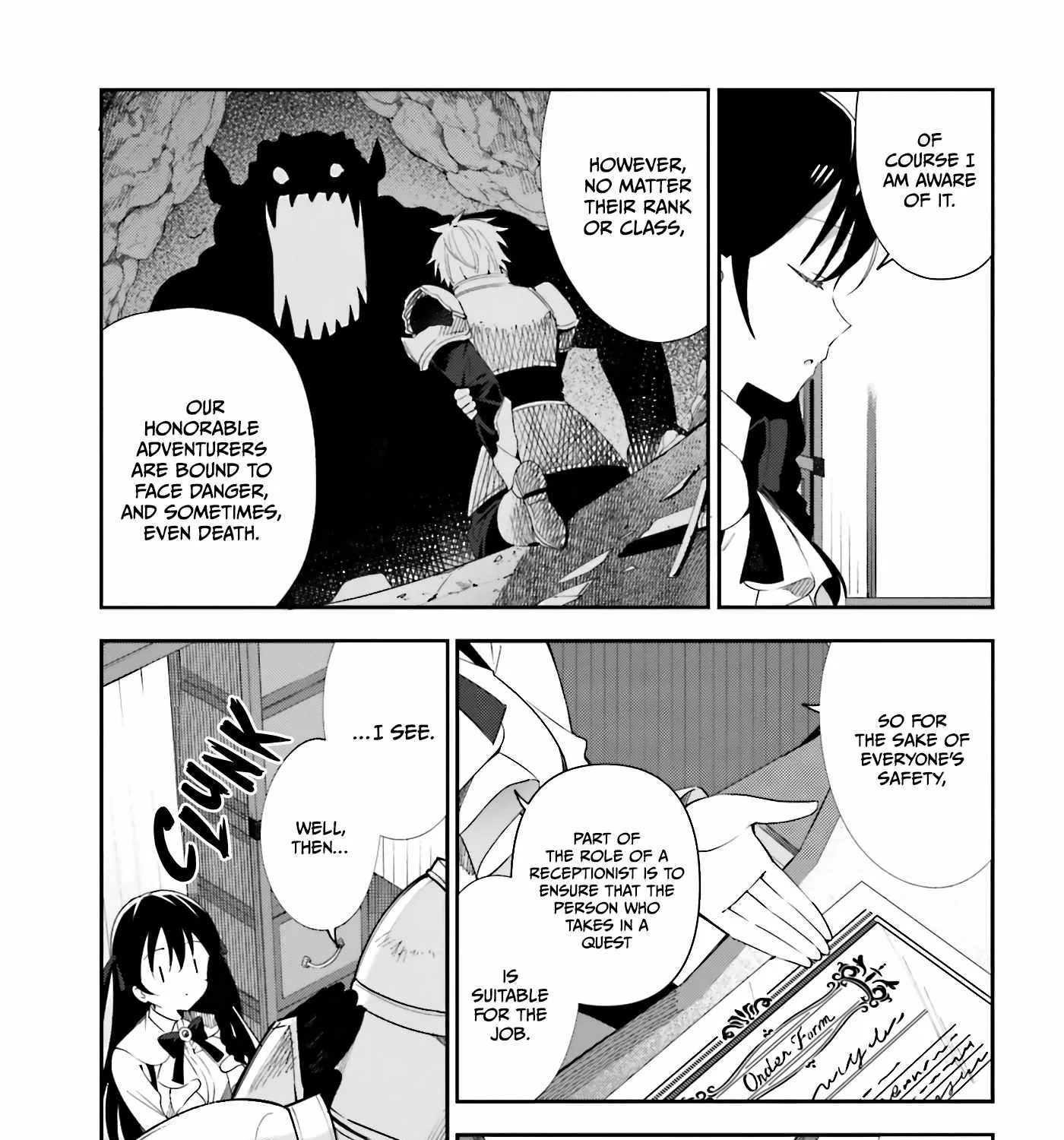 I’m the guild receptionist, but since I don’t want to work overtime, I think I’ll just solo the boss Chapter 1 page 24 - 