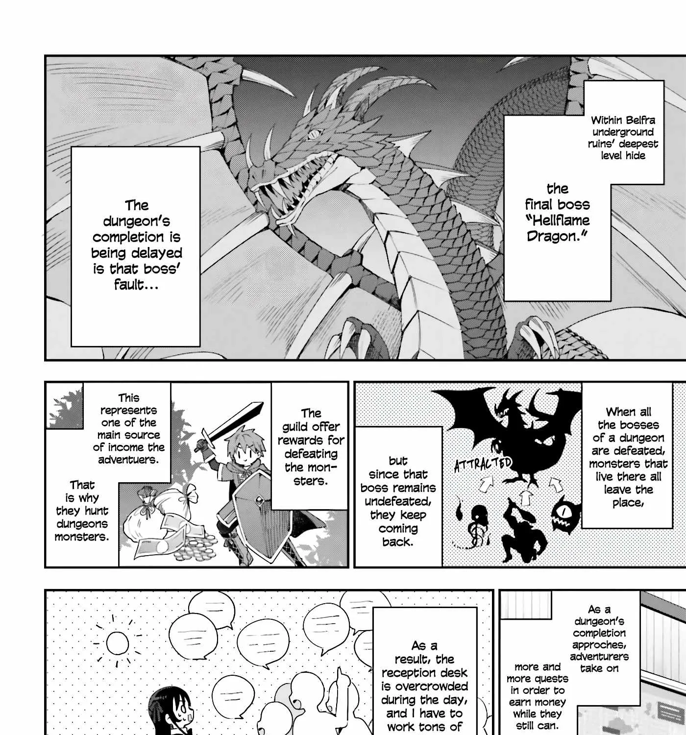 I’m the guild receptionist, but since I don’t want to work overtime, I think I’ll just solo the boss Chapter 1 page 34 - 